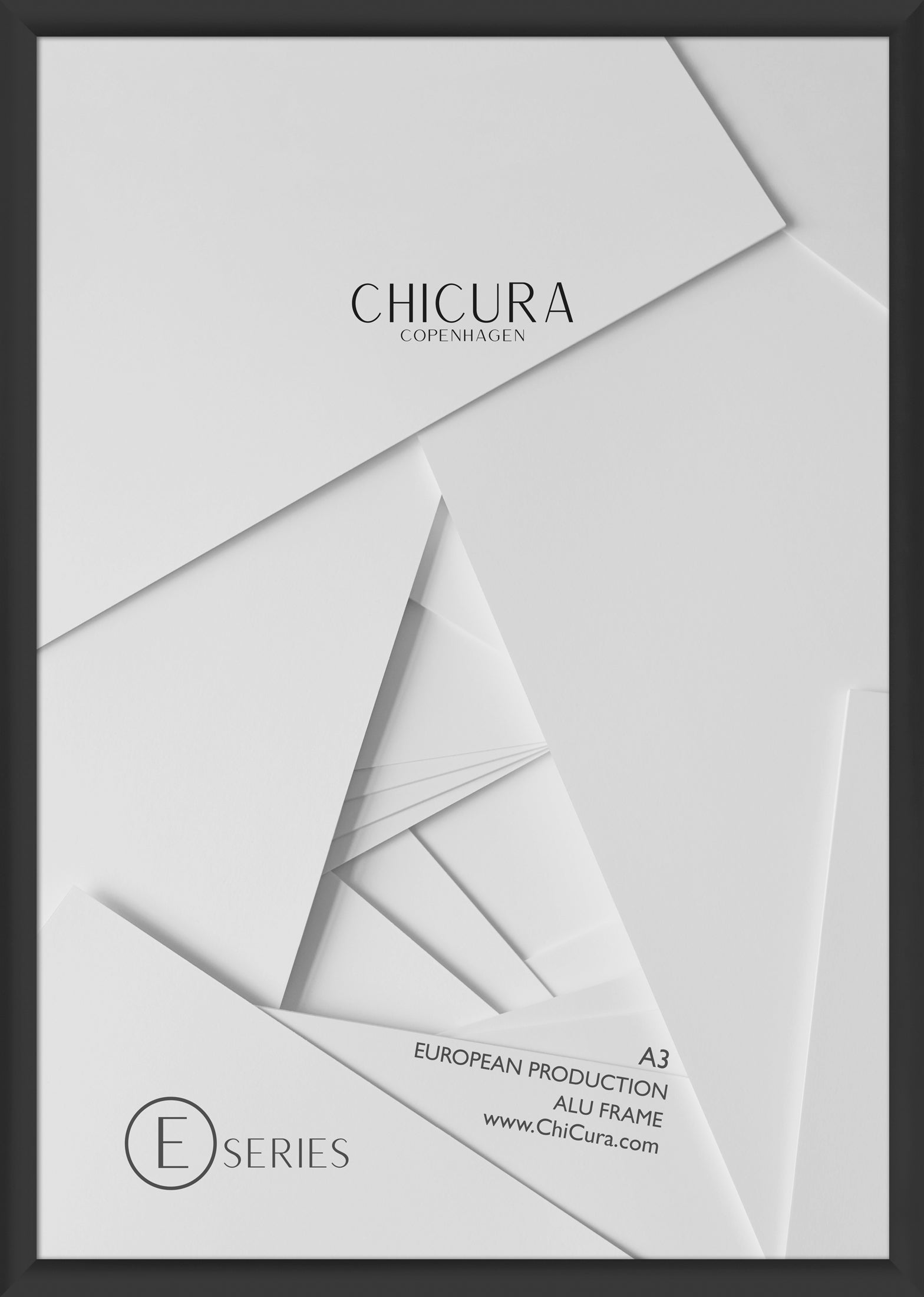 ChiCura Living, Art & Frames Alu Ramme E - A3 - Sort - Glas Frames / Alu Black