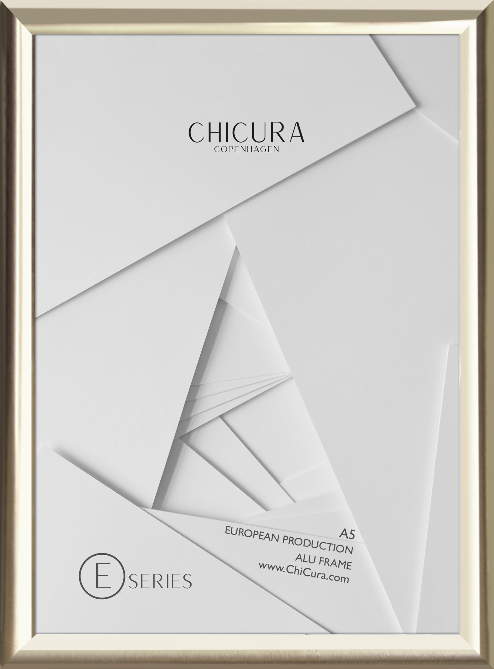 ChiCura Living, Art & Frames Alu Ramme E - A5 - Guld - Glas Frames / Alu E-Series Golden