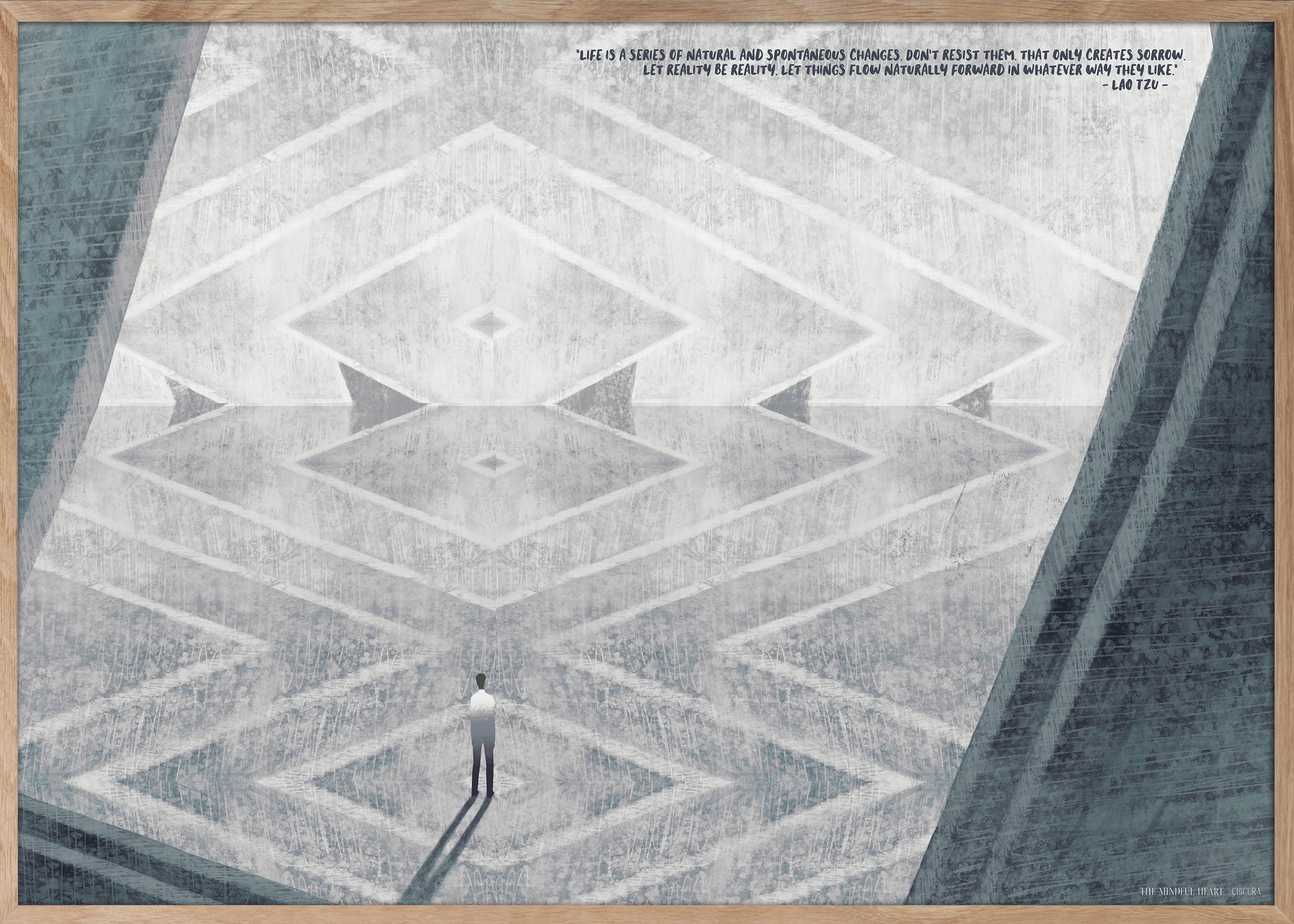 Mindful Heart - Mur de photos n° 3 - avec cadres noirs (verre acrylique)