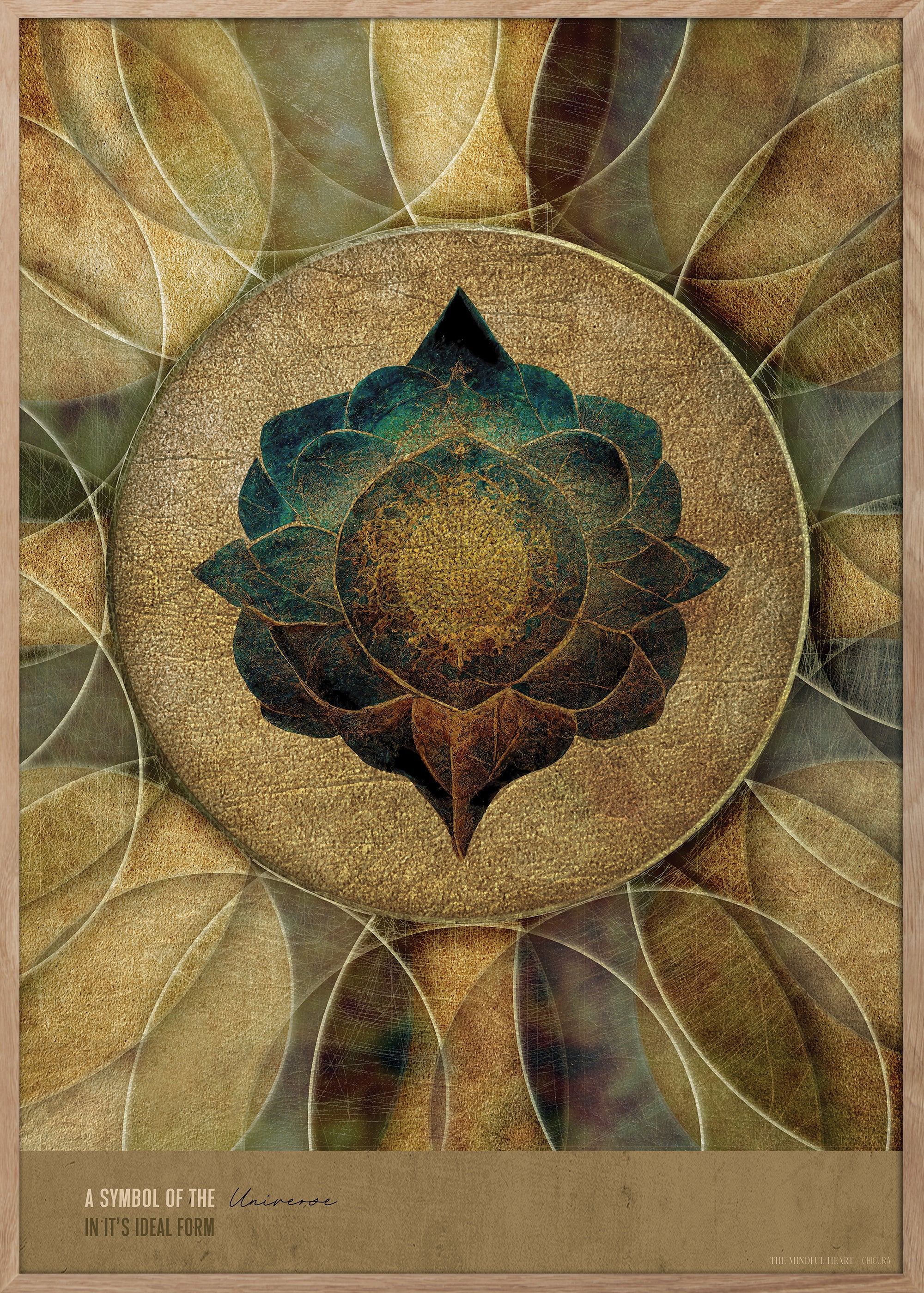 Mindful Heart - Photo Wall No. 4 - With Oak Frames (Glass)