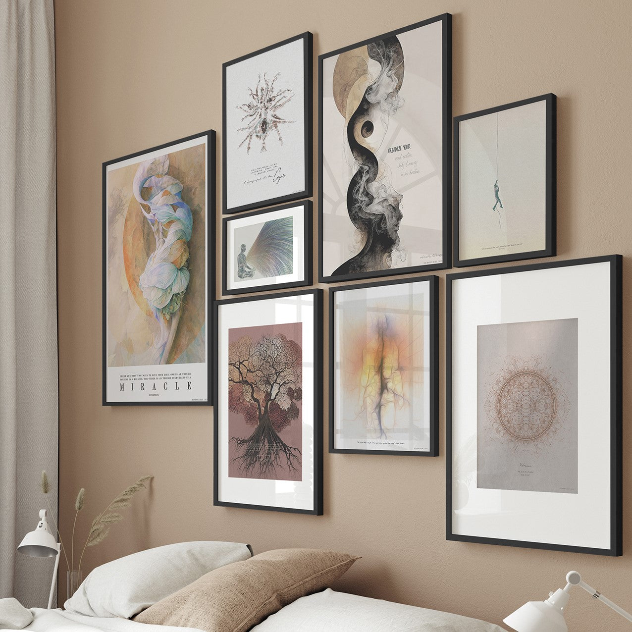 Mindful Heart - Poster Wall No. 7 - With Black Frames (Acrylic Glass)