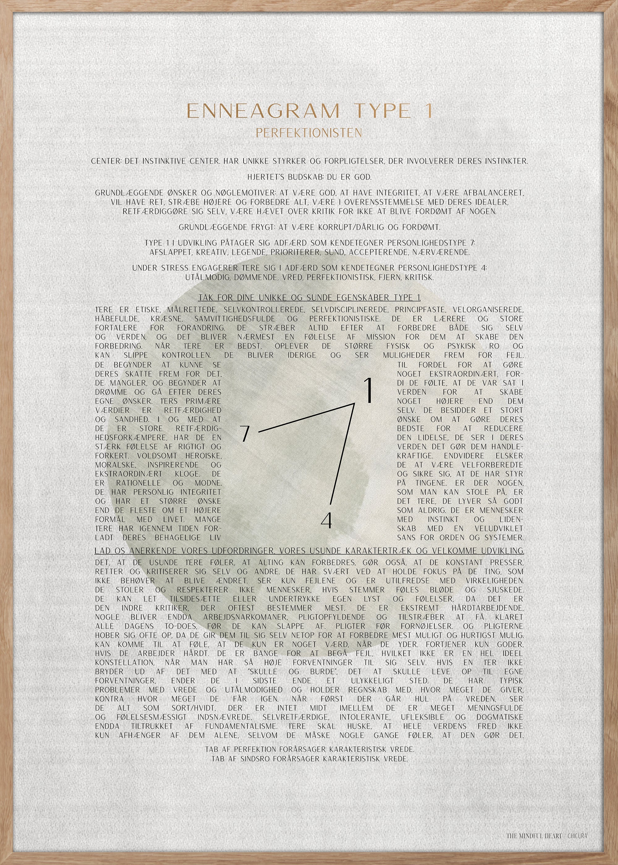 ChiCura Posters ENNEAGRAM TYPE 1 Posters / Enneagram 1. English Poster Quotes