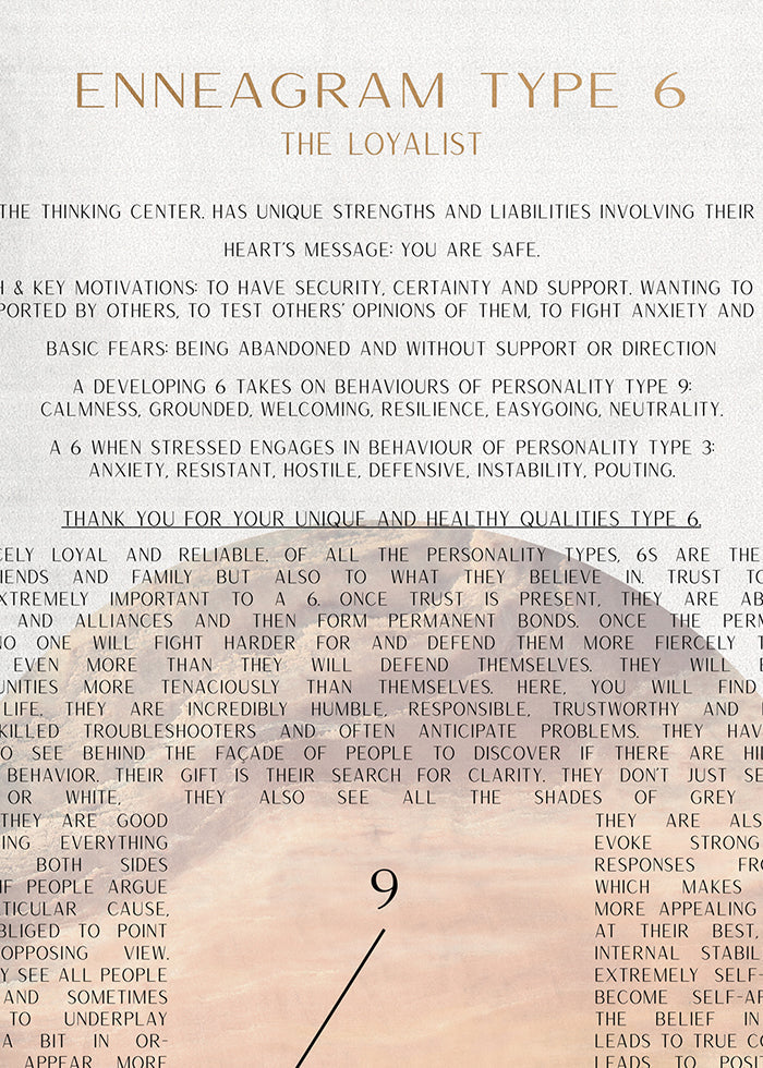 ChiCura Posters ENNEAGRAM TYPE 6 Posters / Enneagram 1. English Poster Quotes