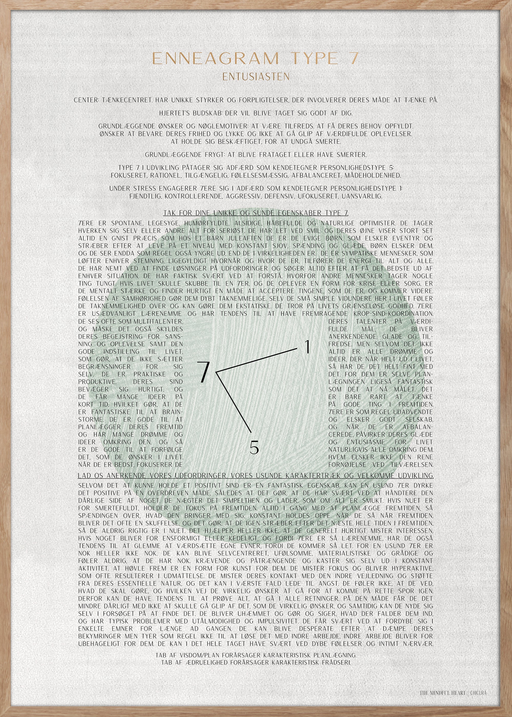 ChiCura Posters ENNEAGRAM TYPE 7 Posters / Enneagram 1. English Poster Quotes