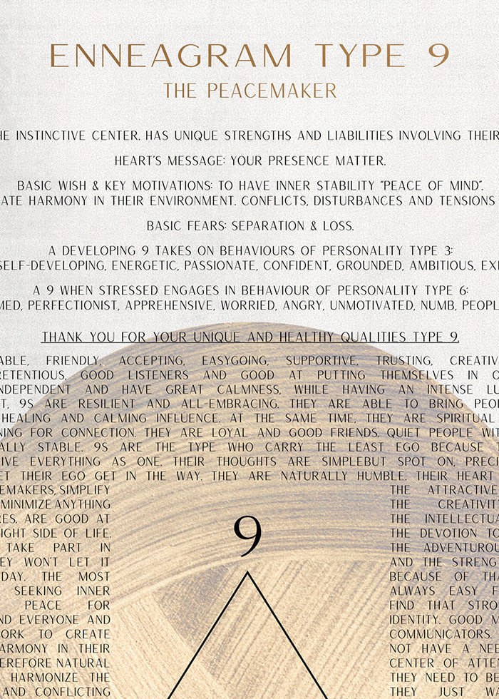ChiCura Posters ENNEAGRAM TYPE 9 Posters / Enneagram 1. English Poster Quotes