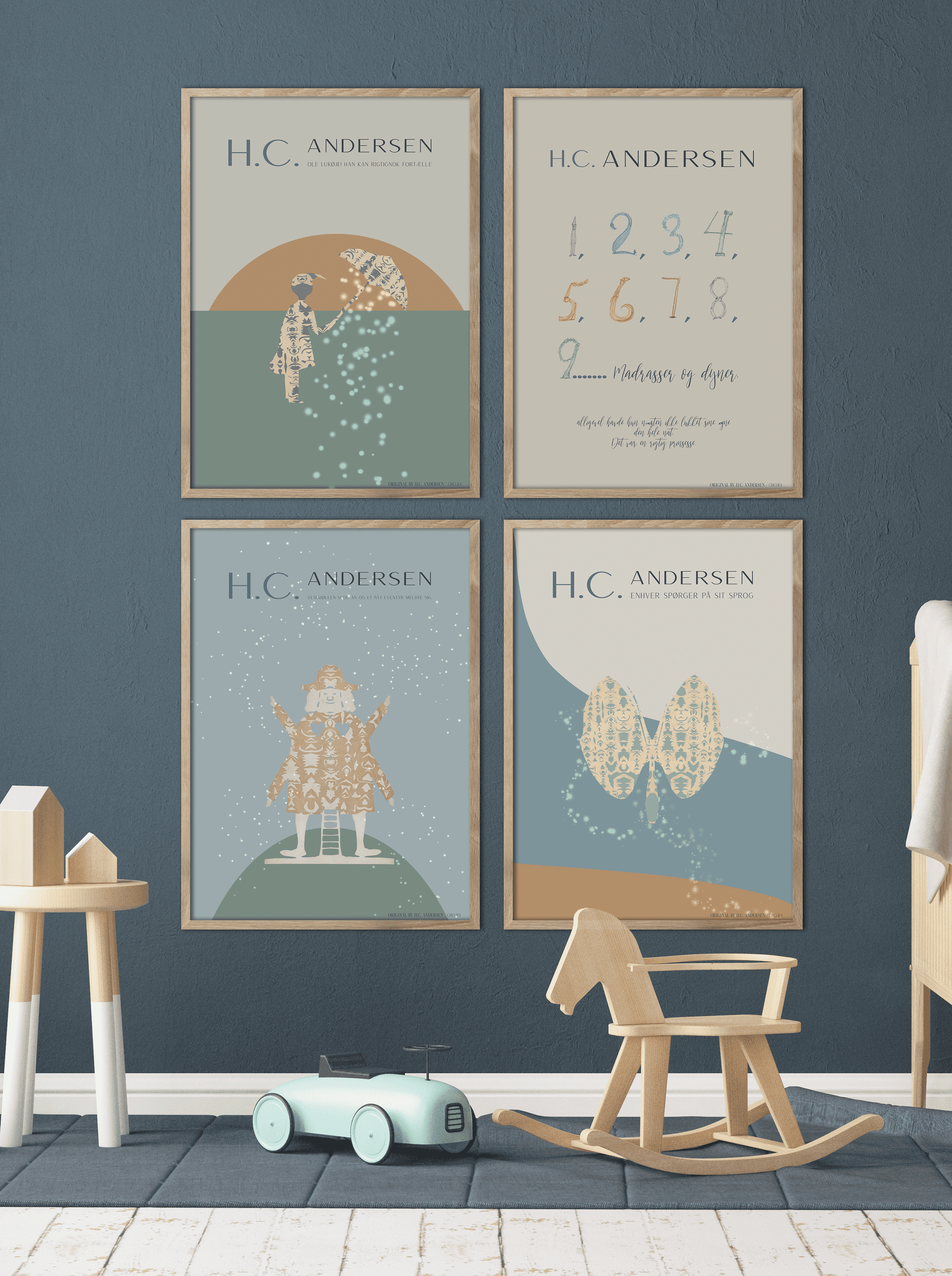 ChiCura Living, Art & Frames H.C. Andersen - 123 Art Cards Kids 2. Dansk Plakat Citater