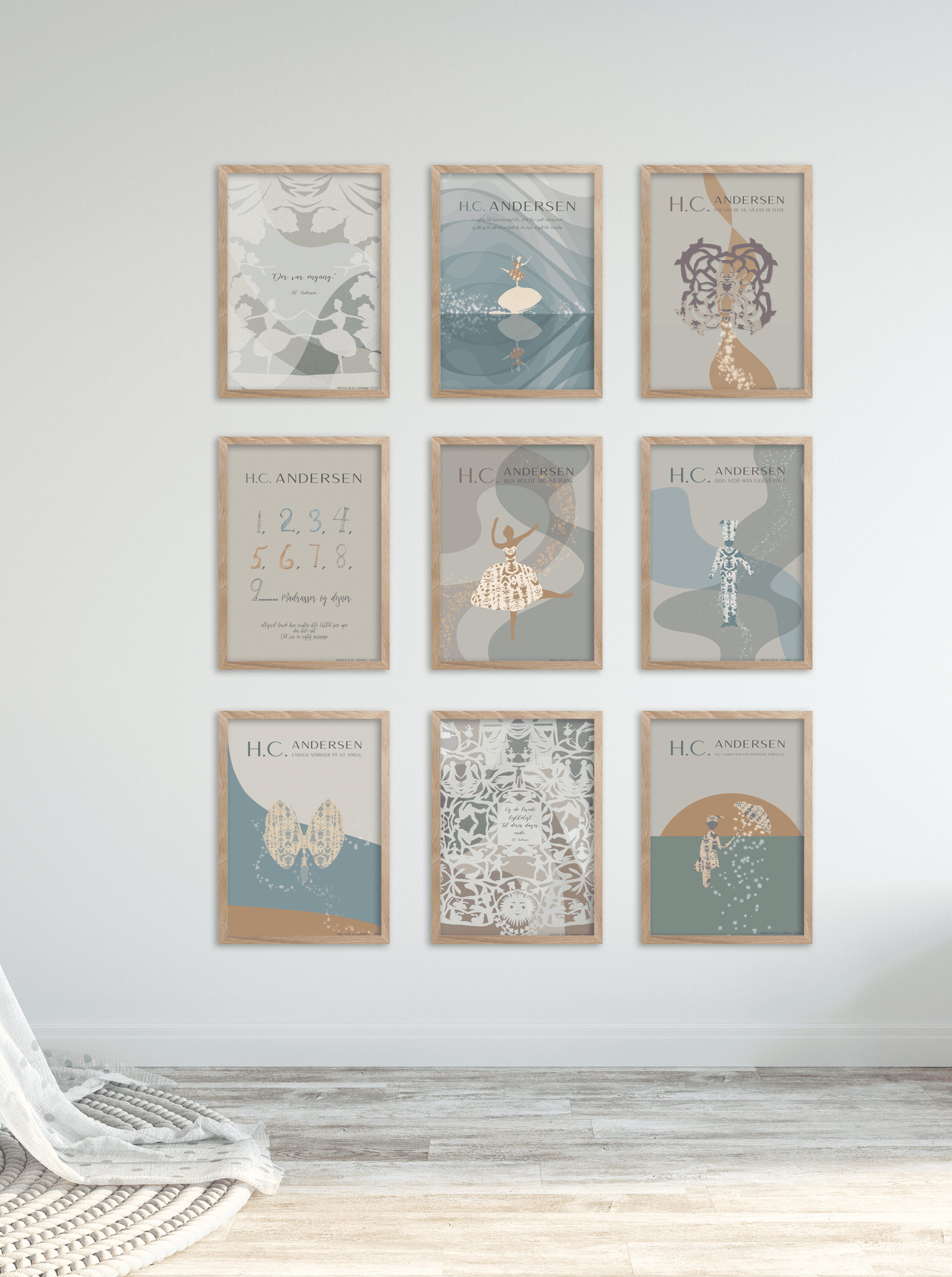 ChiCura Living, Art & Frames H.C. Andersen - 123 Art Cards Kids 2. Dansk Plakat Citater