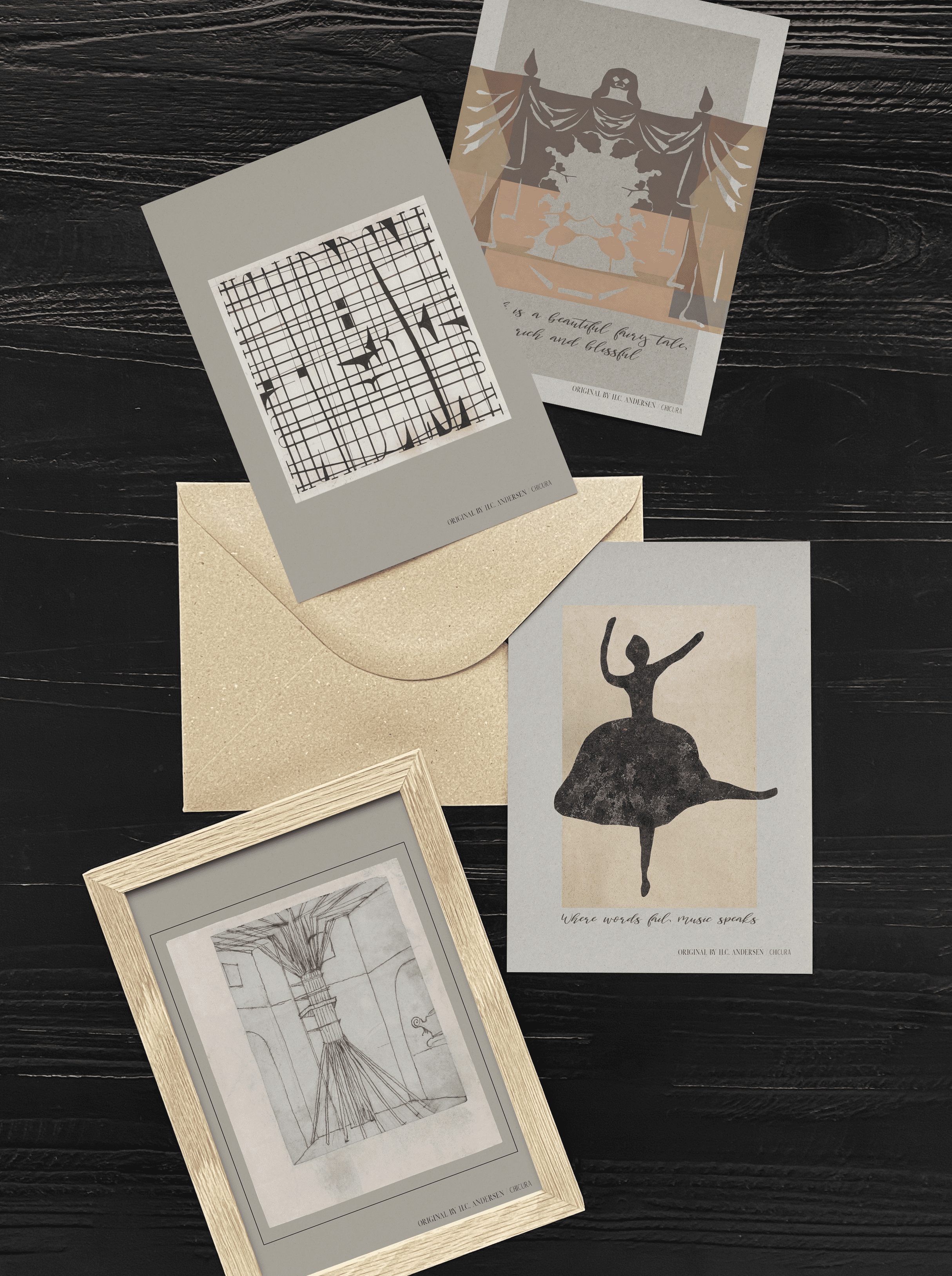 ChiCura Living, Art & Frames H.C. Andersen - Cohesion Art Cards 2. Dansk Plakat Citater