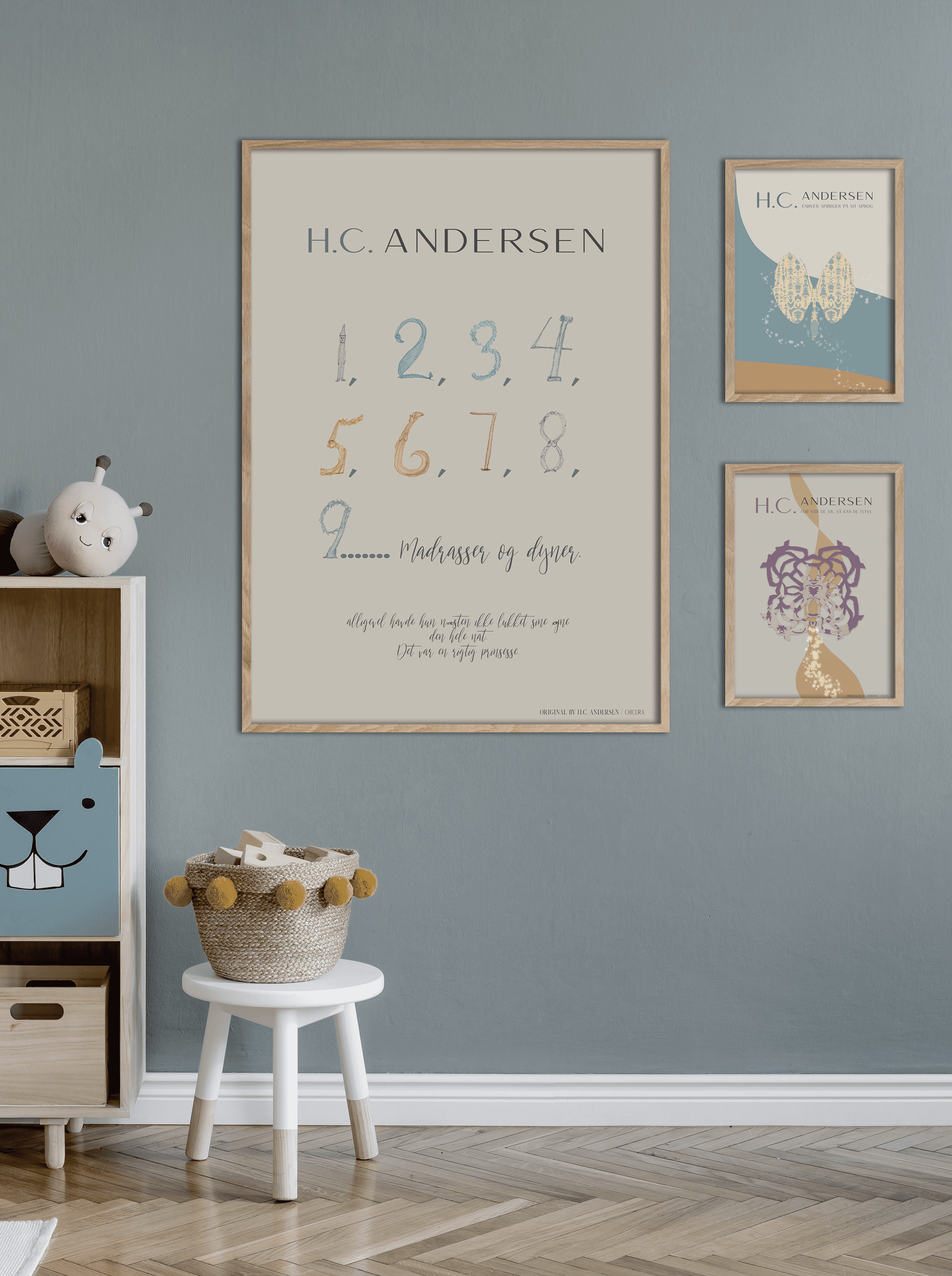 ChiCura Living, Art & Frames H.C. Andersen - Den lille Idas blomster Art Cards Kids 2. Dansk Plakat Citater