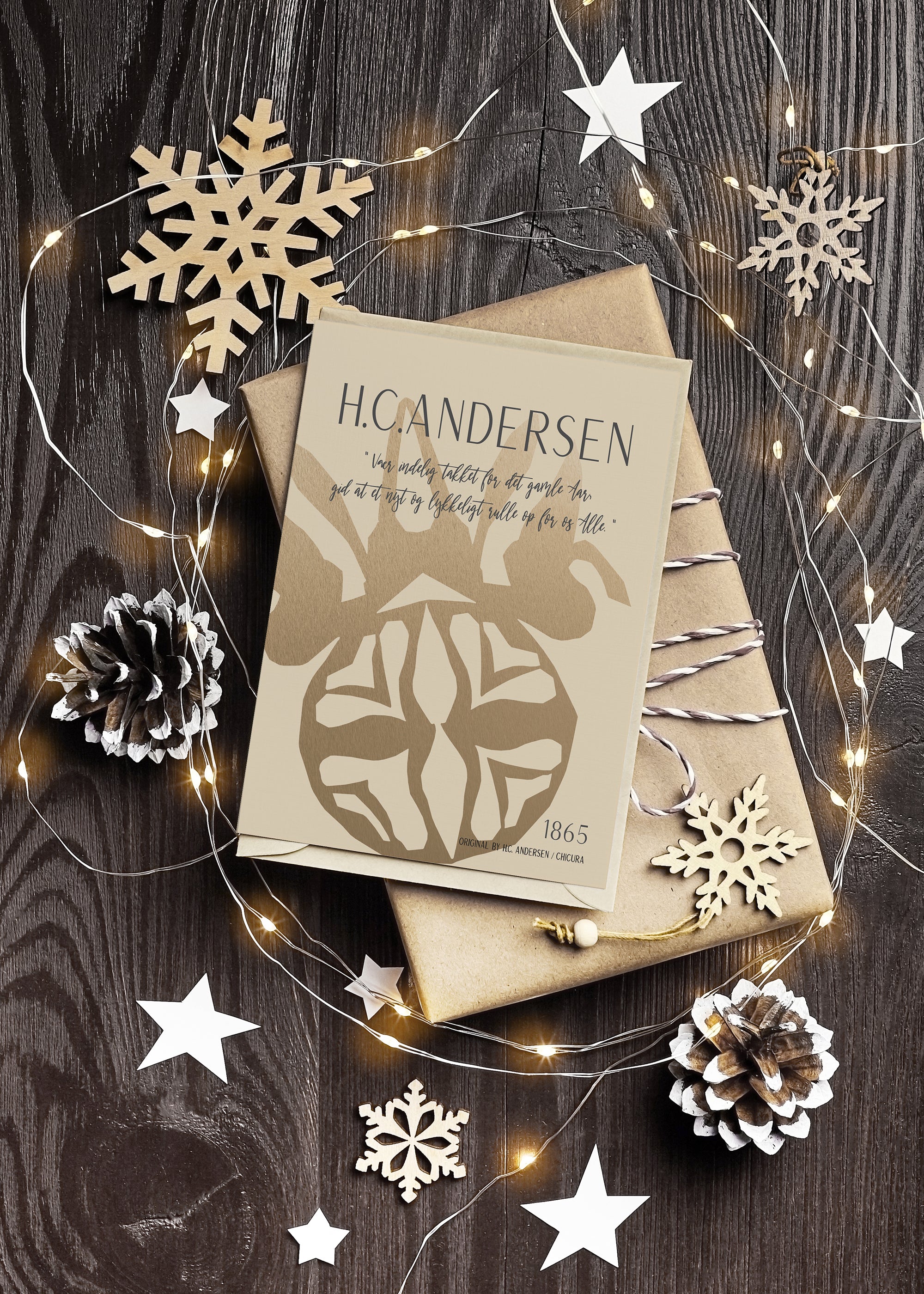 ChiCura Living, Art & Frames H.C. Andersen - Lykønskning Art Cards Christmas 2. Dansk Plakat Citater