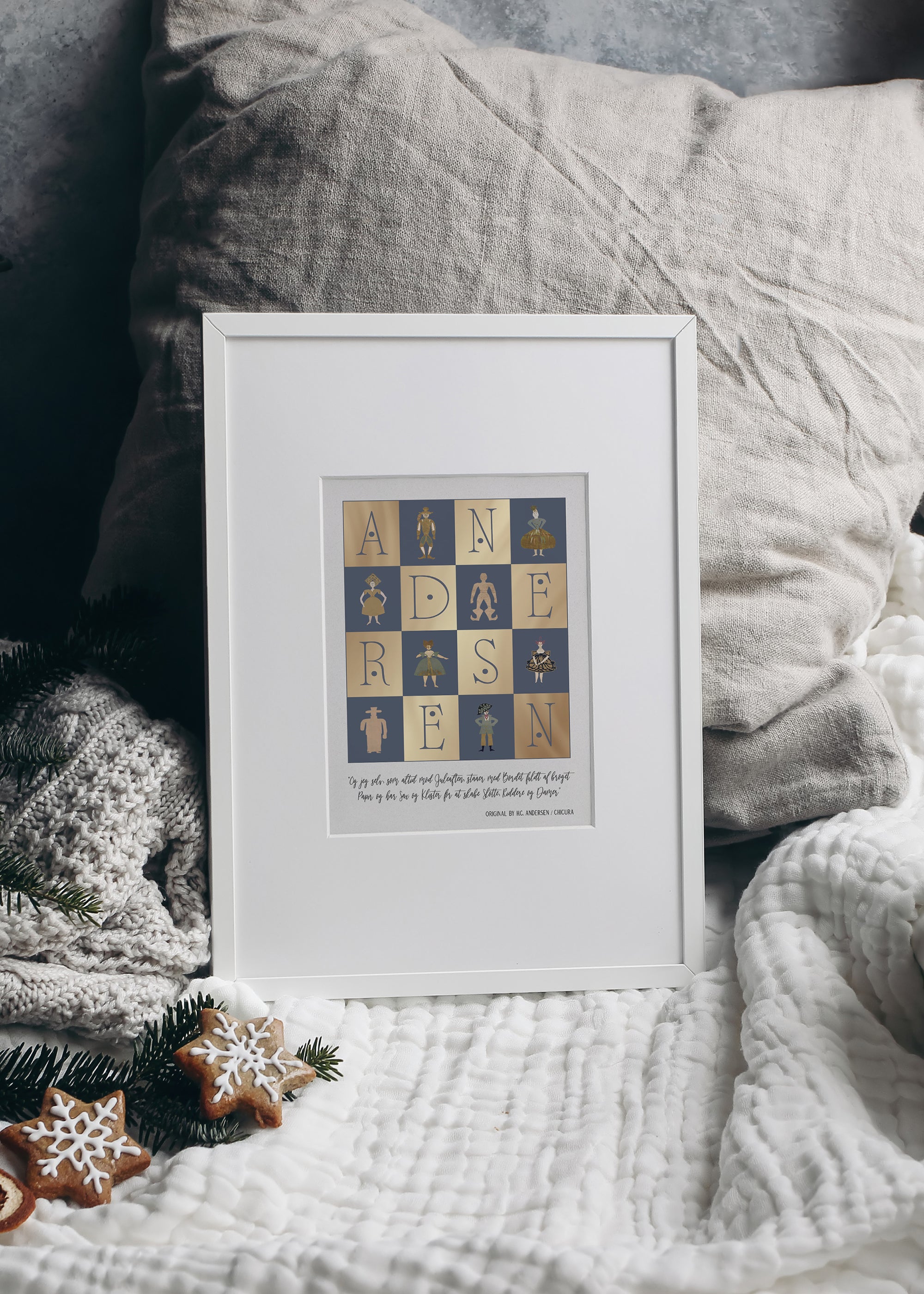 ChiCura Living, Art & Frames H.C. Andersen - Sax & Klister Art Cards Christmas 2. Dansk Plakat Citater