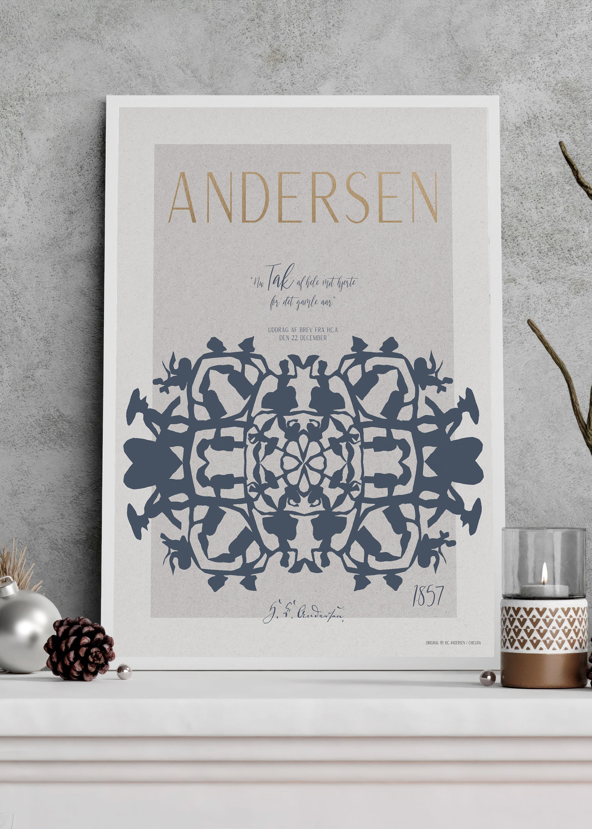 ChiCura Posters H.C. Andersen - Tak Posters / H.C. Andersen Christmas 2. Dansk Plakat Citater