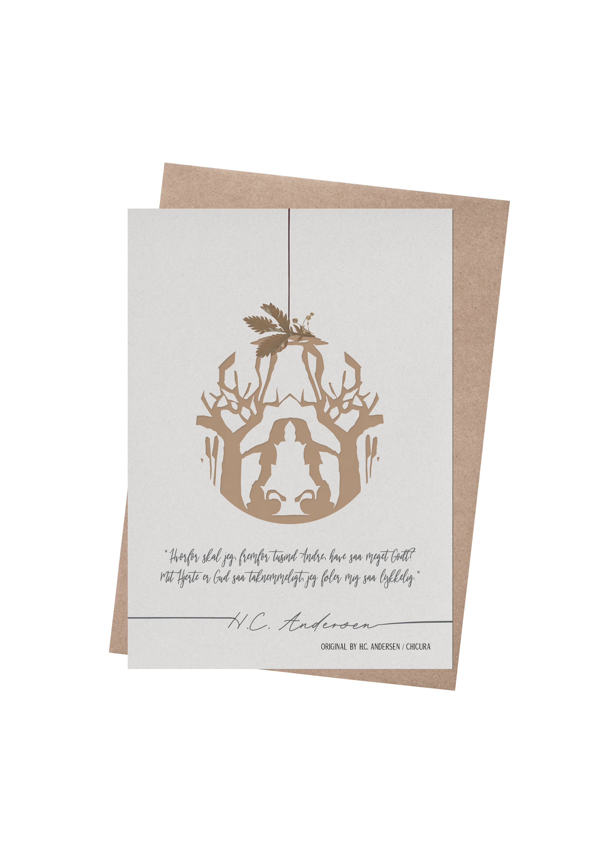 ChiCura Living, Art & Frames H.C. Andersen - Taknemmeligt Hjerte Art Cards Christmas 2. Dansk Plakat Citater
