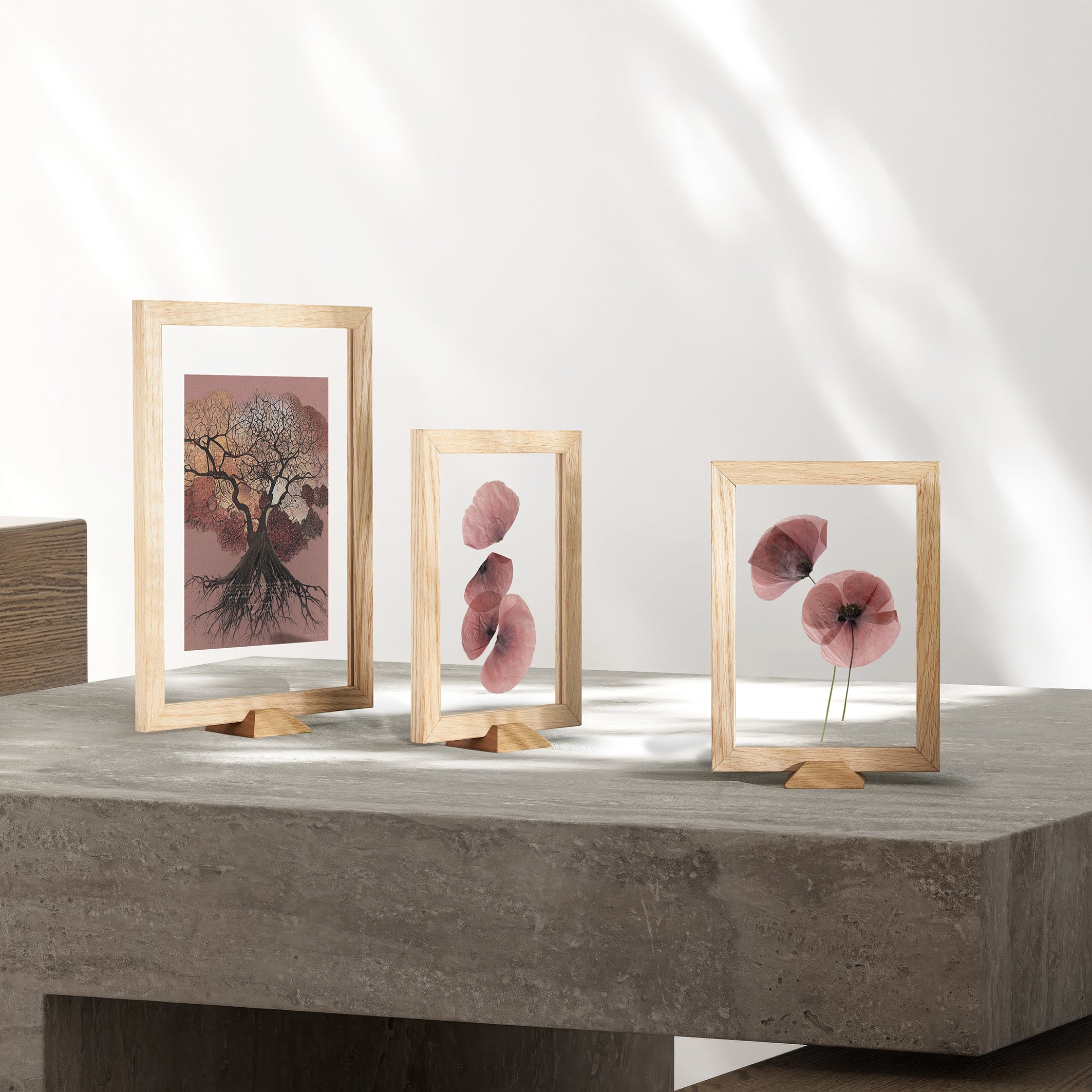 ChiCura Living, Art & Frames Linia Transparent Ramme - A5 - Egetræ Inkl. Støttefod Frames / Transparent Oak