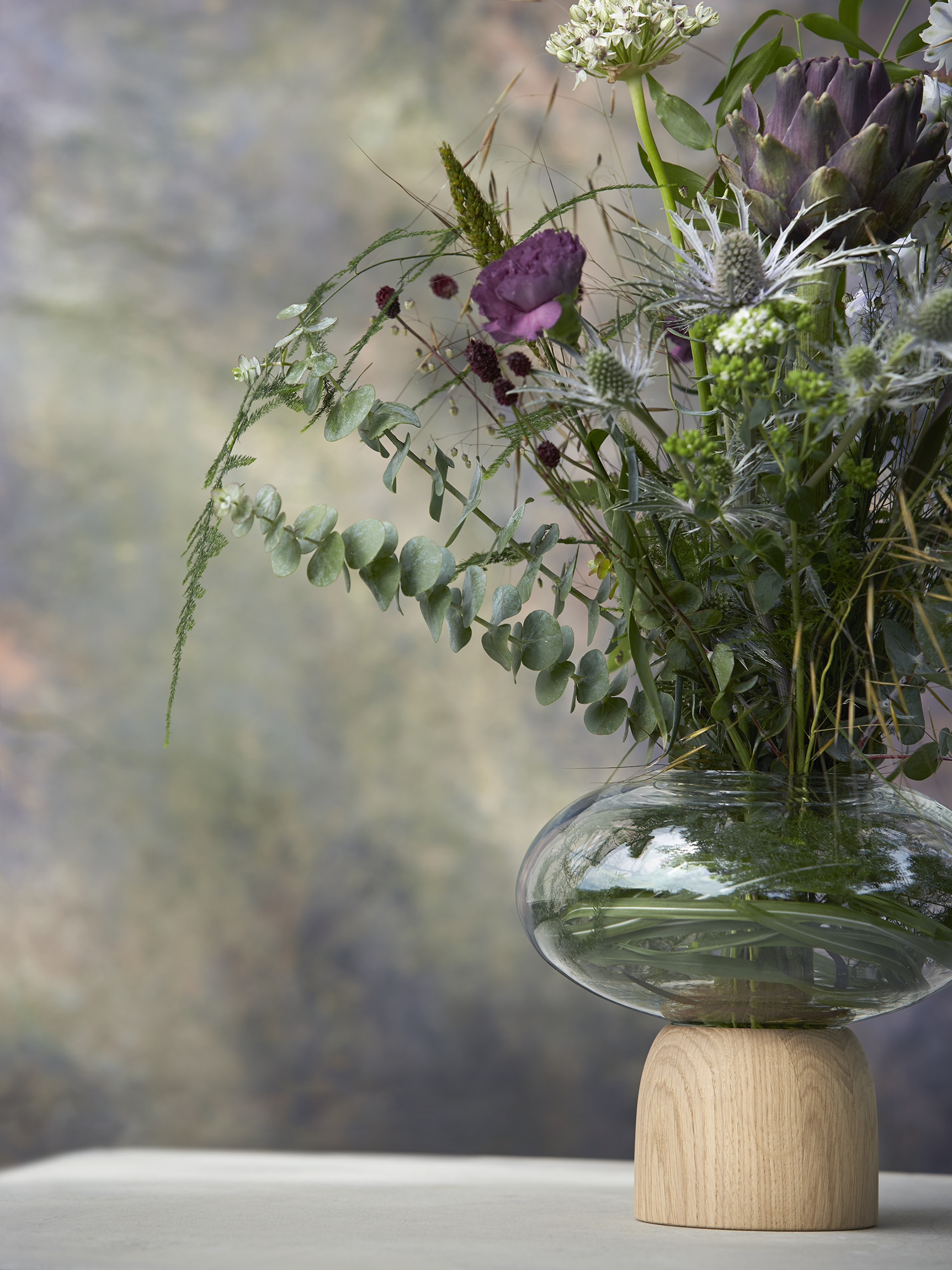 ChiCura Living, Art & Frames Porcini Vase Black/Clear Glass, h. 22 cm Living / Containers & Vases Black / Clear