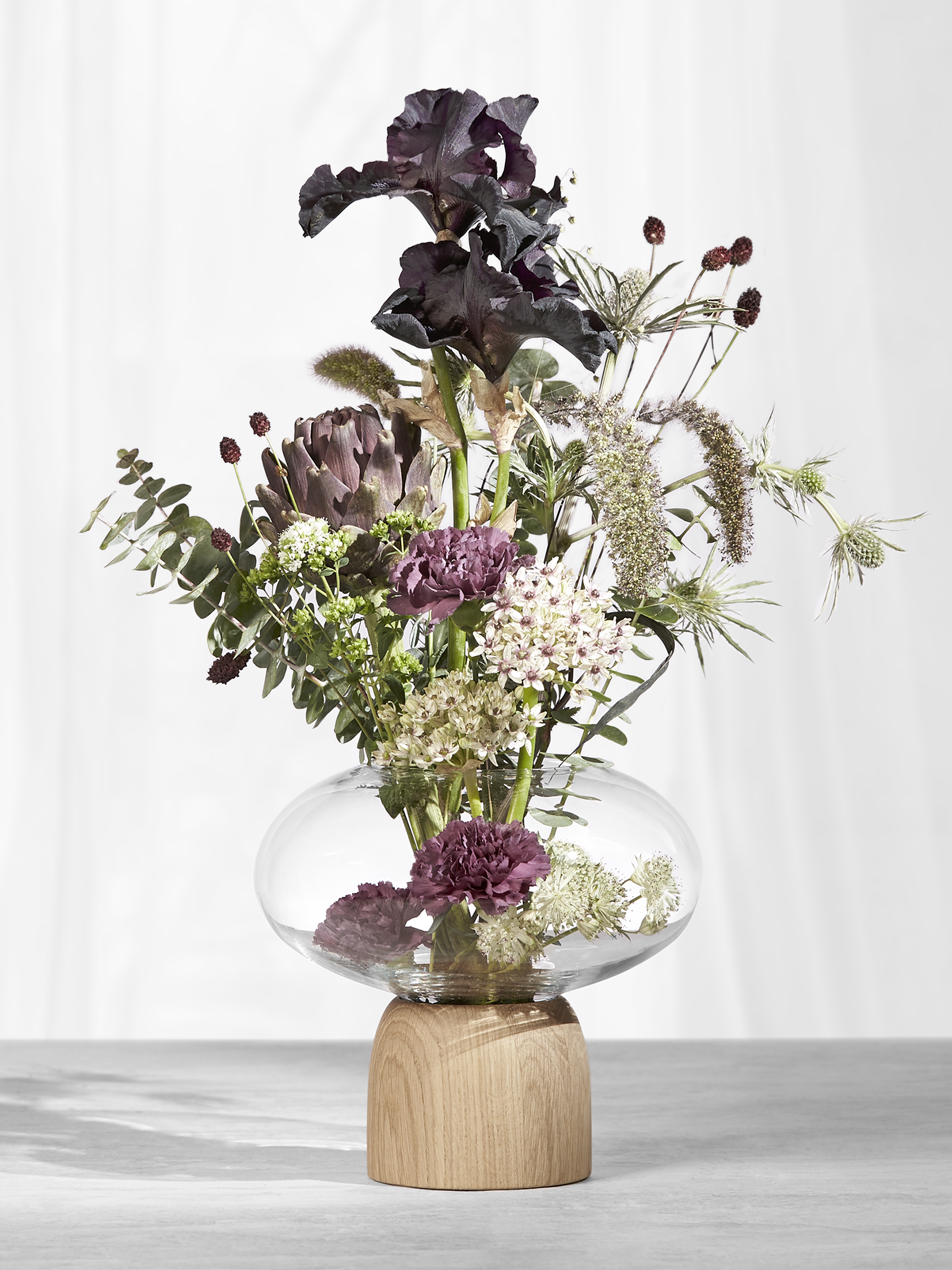 ChiCura Living, Art & Frames Porcini Vase Black/Clear Glass, h. 22 cm Living / Containers & Vases Black / Clear