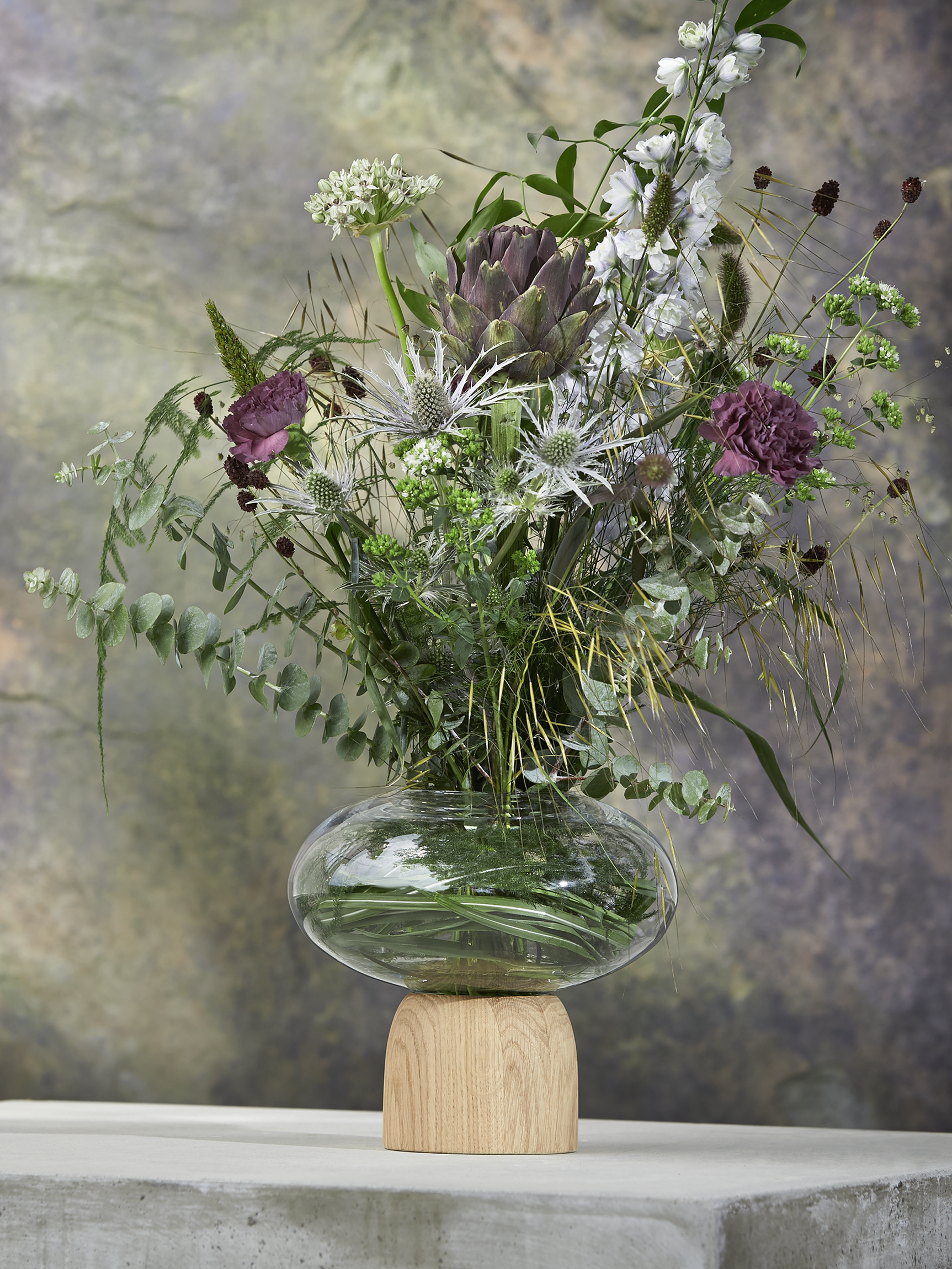 ChiCura Living, Art & Frames Porcini Vase Black/Clear Glass, h. 22 cm Living / Containers & Vases Black / Clear