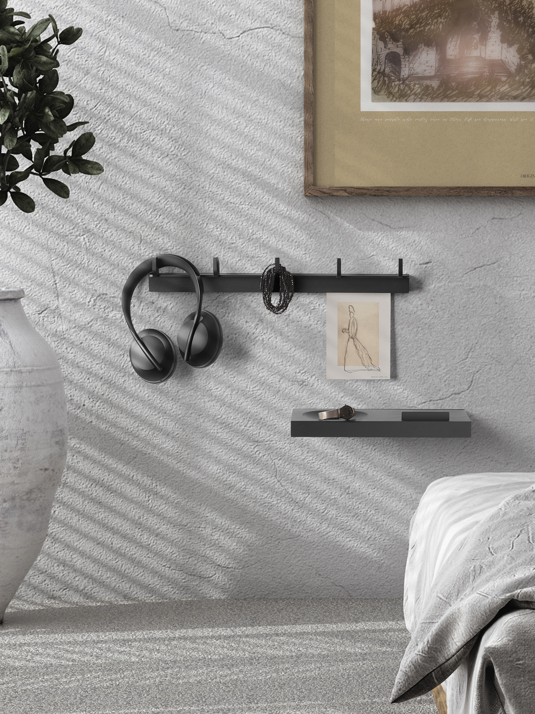 ChiCura Living, Art & Frames Tabula Knagerække Egetræ - 45 cm Living / Shelves, Racks & Hooks Oak