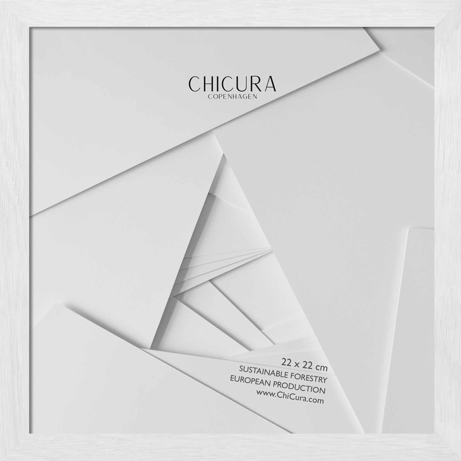 ChiCura Living, Art & Frames Træramme - 22x22cm - Hvid - Glas Frames / Wood Solid White