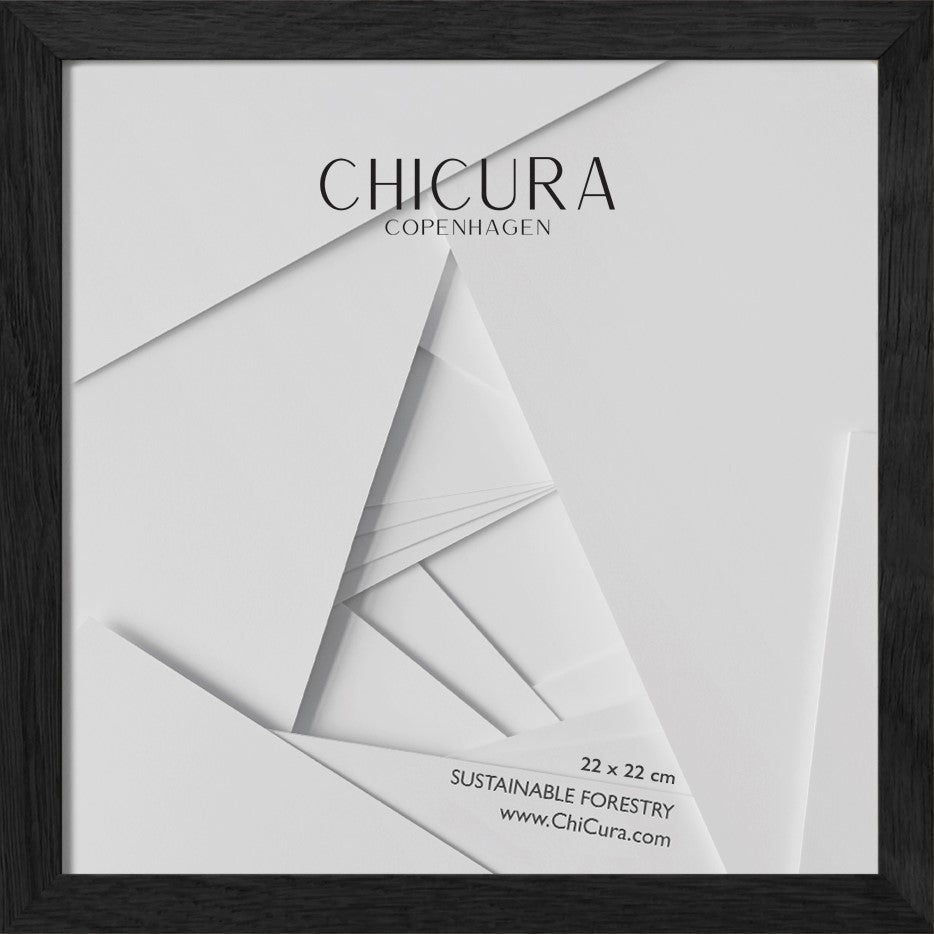 ChiCura Living, Art & Frames Træramme - 22x22cm - Sort - Glas Frames / Wood Solid Black