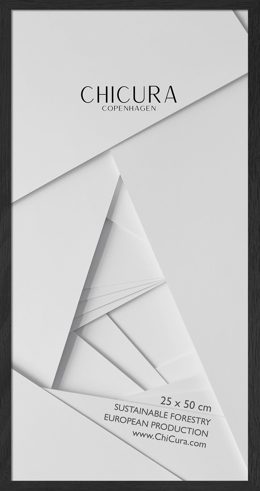 ChiCura Living, Art & Frames Træramme - 25x50cm - Sort - Glas Frames / Wood Solid Black