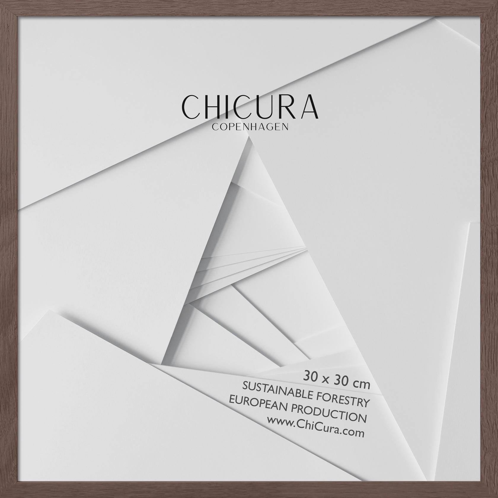 ChiCura Living, Art & Frames Træramme - 30x30cm - Brun Egetræ- Glas Frames / Wood Solid Brown