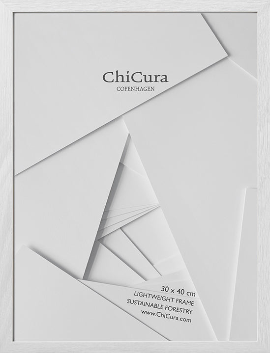 ChiCura Living, Art & Frames Træramme - 30x40cm - Hvid - Glas Frames / Wood Solid White