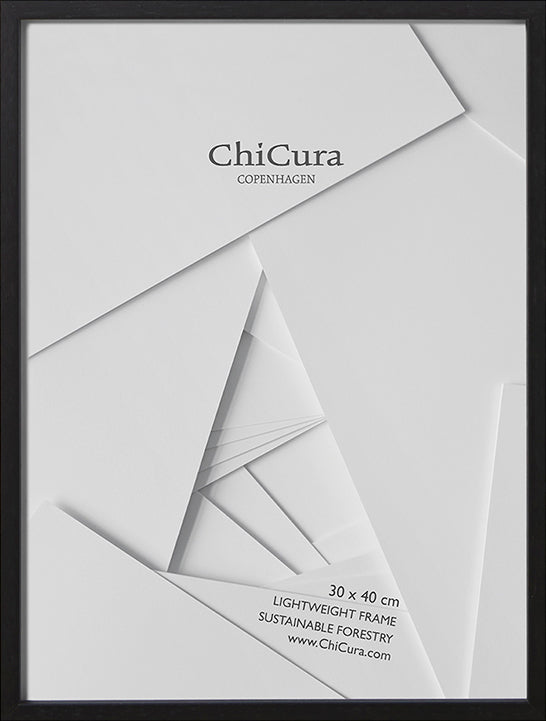 ChiCura Living, Art & Frames Træramme - 30x40cm - Sort - Glas Frames / Wood Solid Black