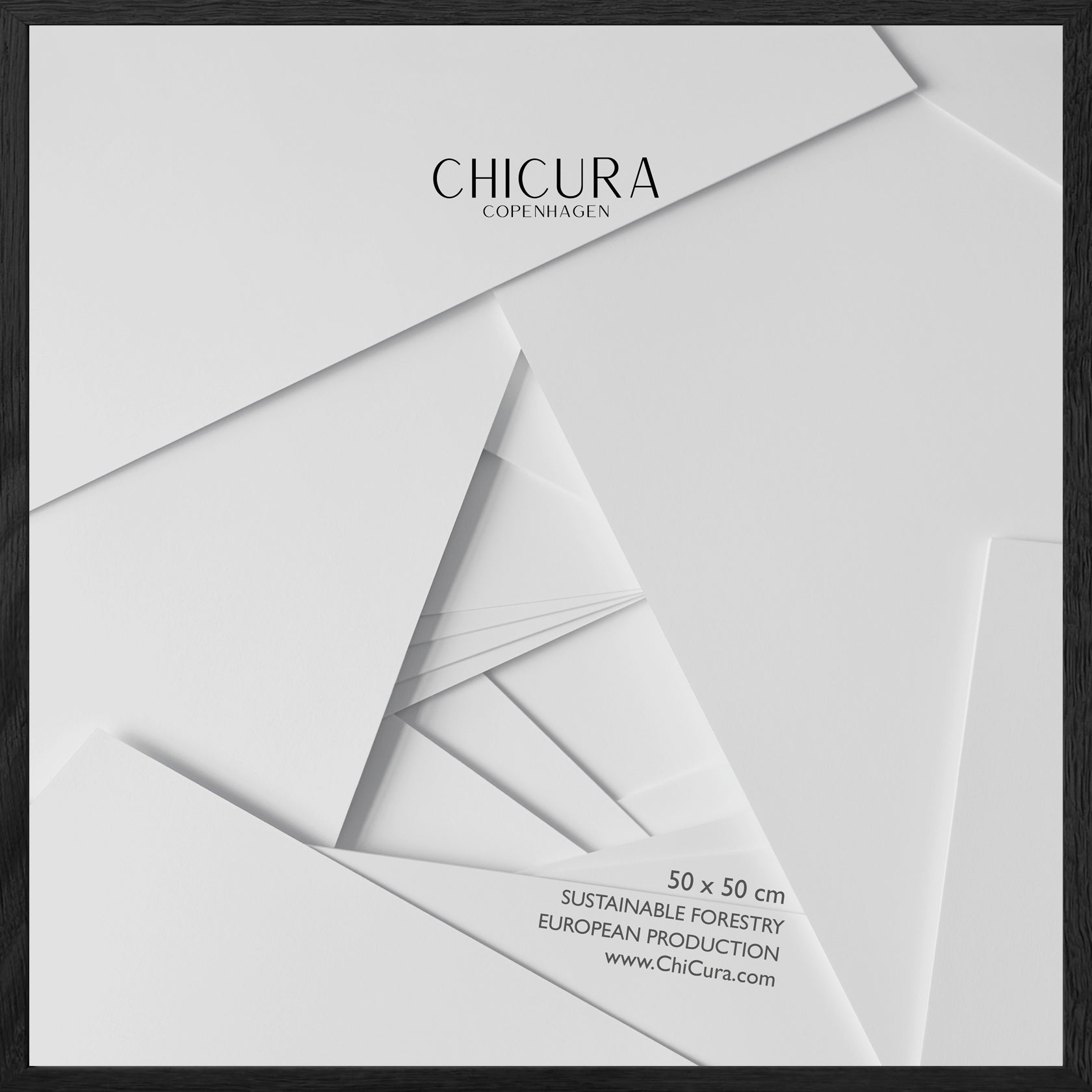 ChiCura Living, Art & Frames Træramme - 50x50cm - Sort - Glas Frames / Wood Solid Black