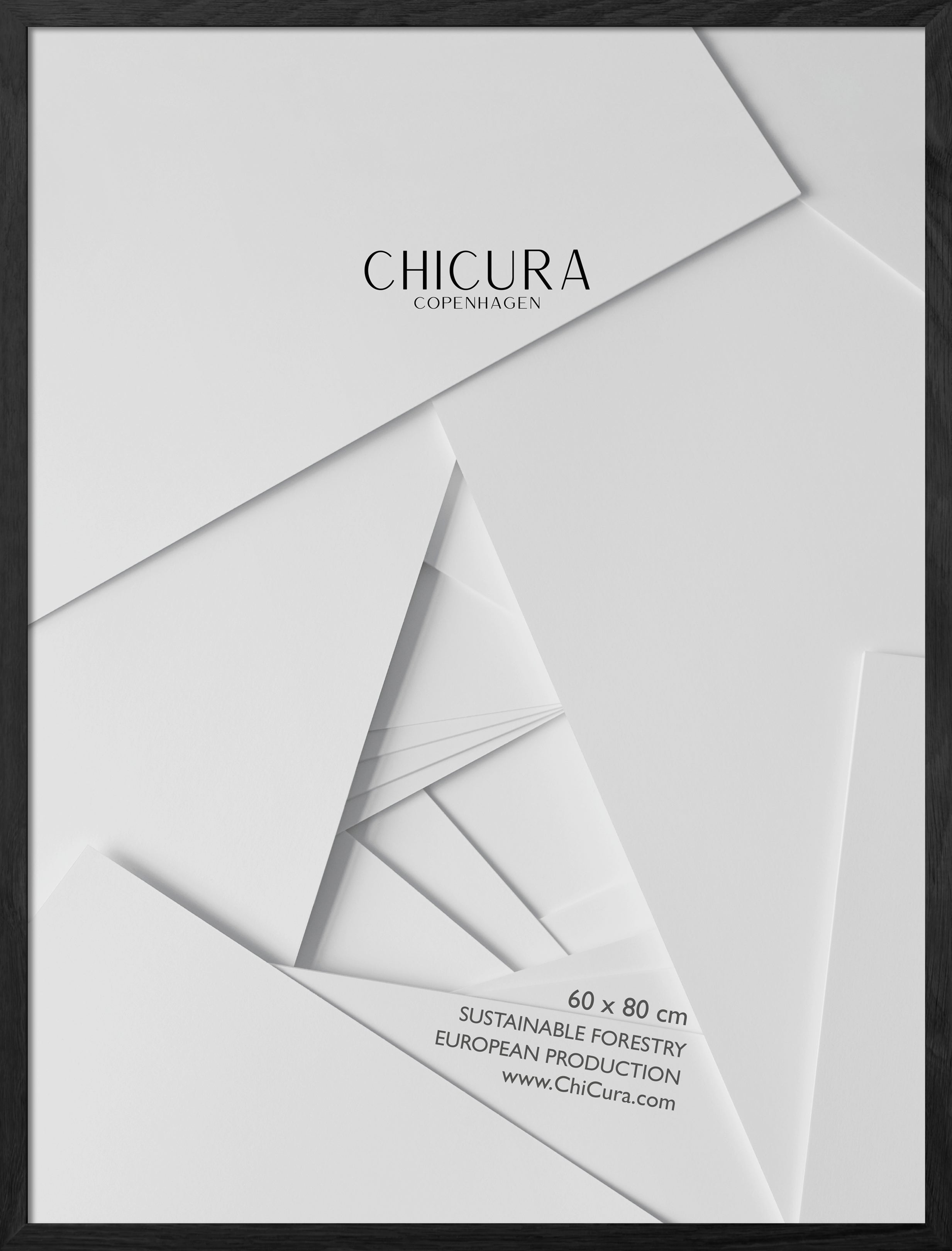 ChiCura Living, Art & Frames Træramme - 60x80cm - Sort - Glas Frames / Wood Solid Black