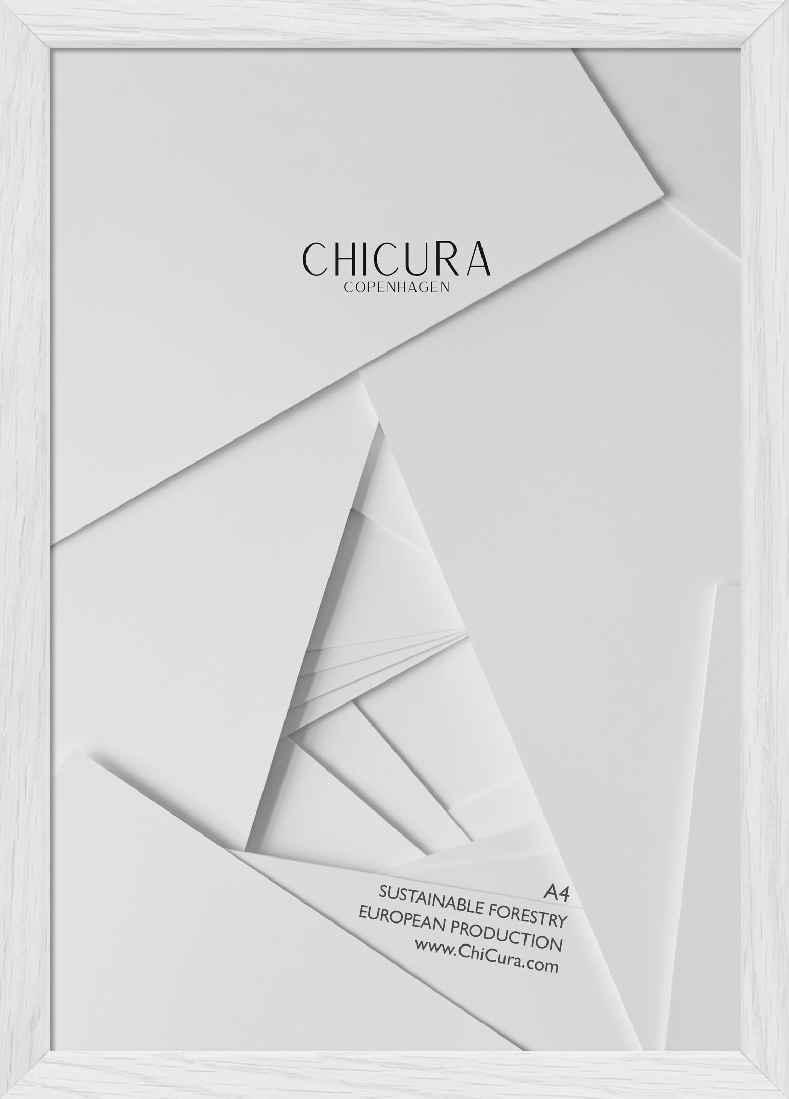 ChiCura Living, Art & Frames Træramme - A4 - Hvid - Anti-reflektiv Akrylglas Frames / Wood Solid White