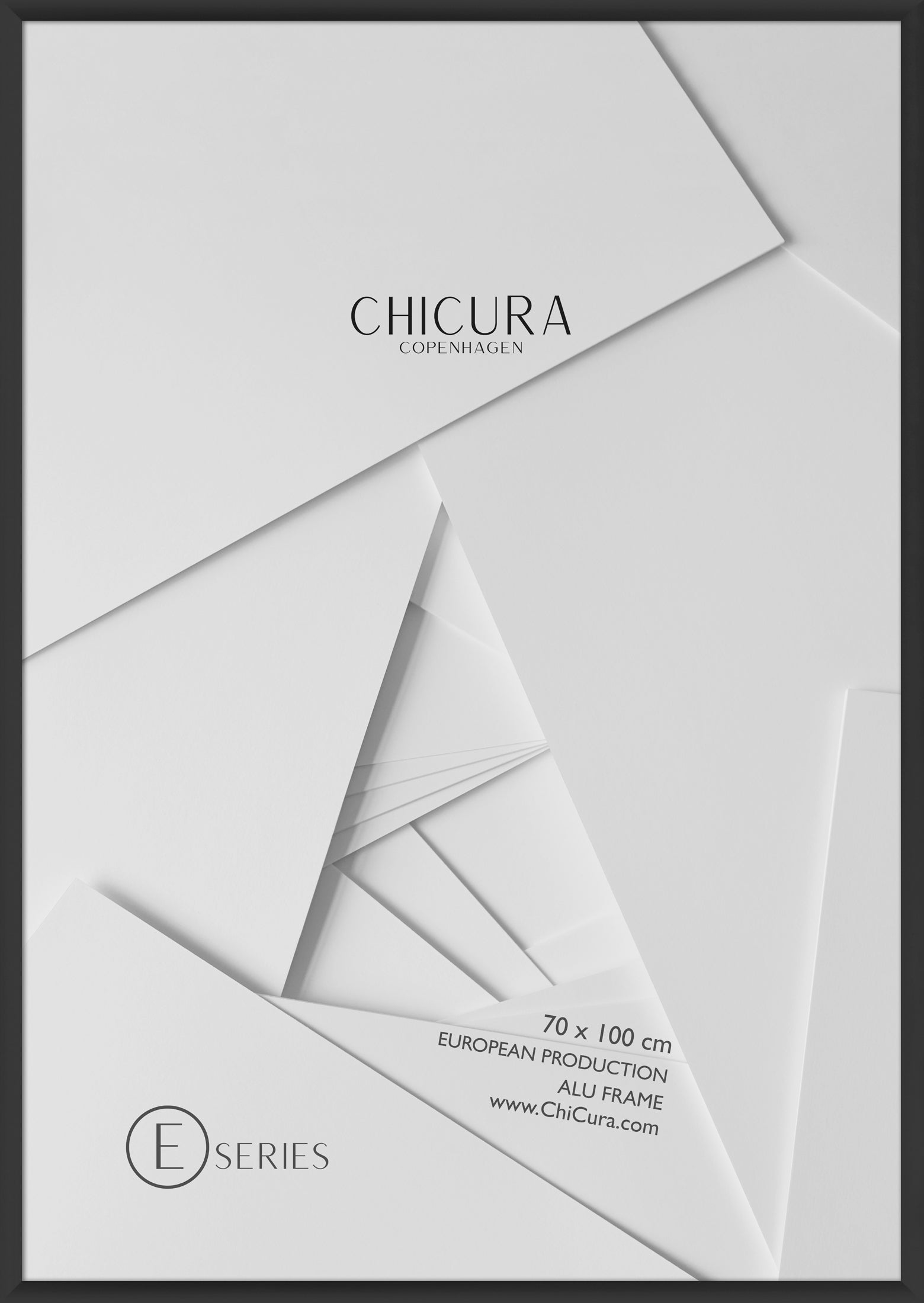 ChiCura Living, Art & Frames Alu Ramme E - 70x100cm - Sort - Glas - KUN V. AFHENTNING Frames / Alu E-Series Black