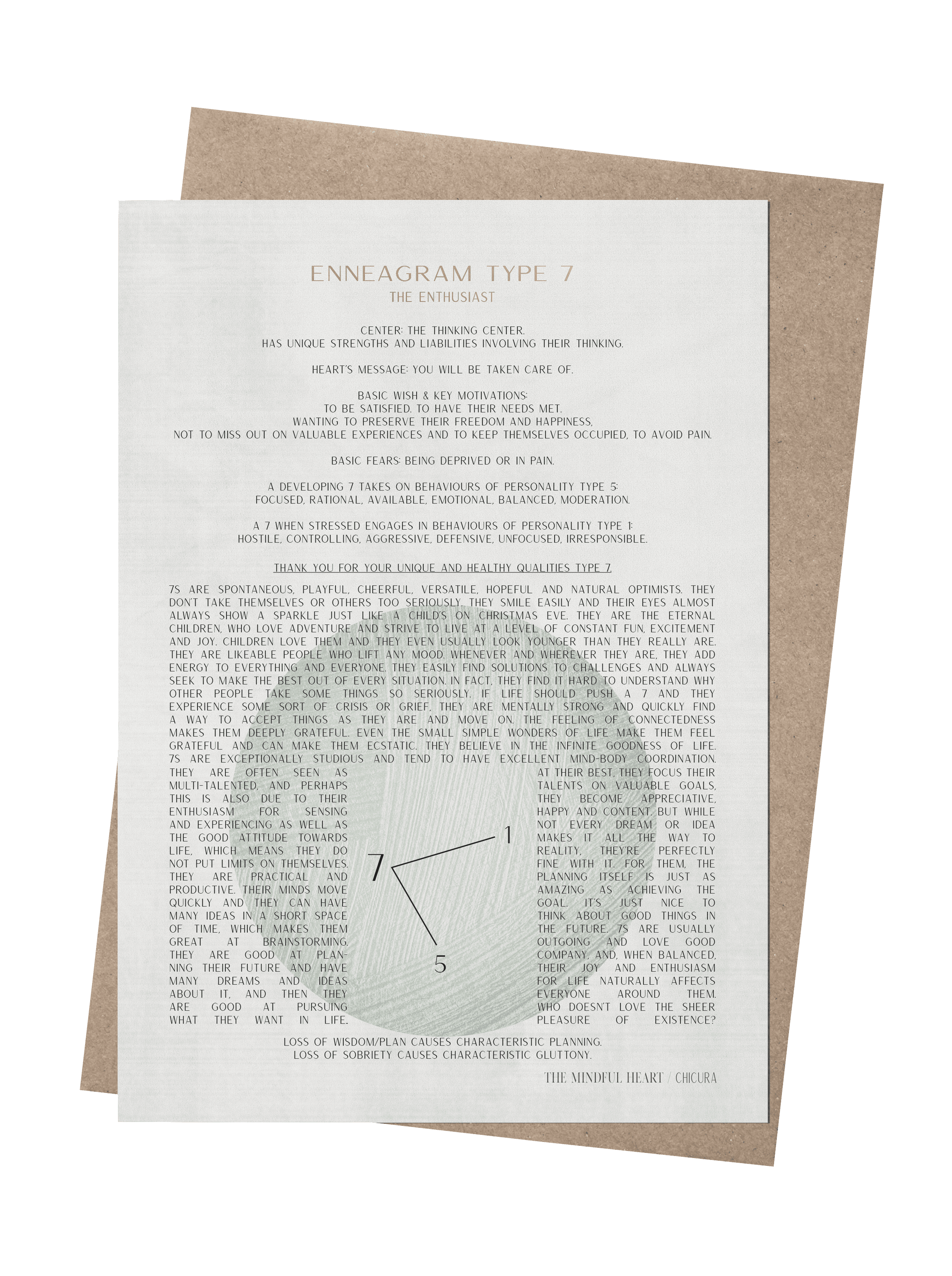 ChiCura Living, Art & Frames ENNEAGRAM TYPE 7 Posters / Enneagram 1. English Poster Quotes
