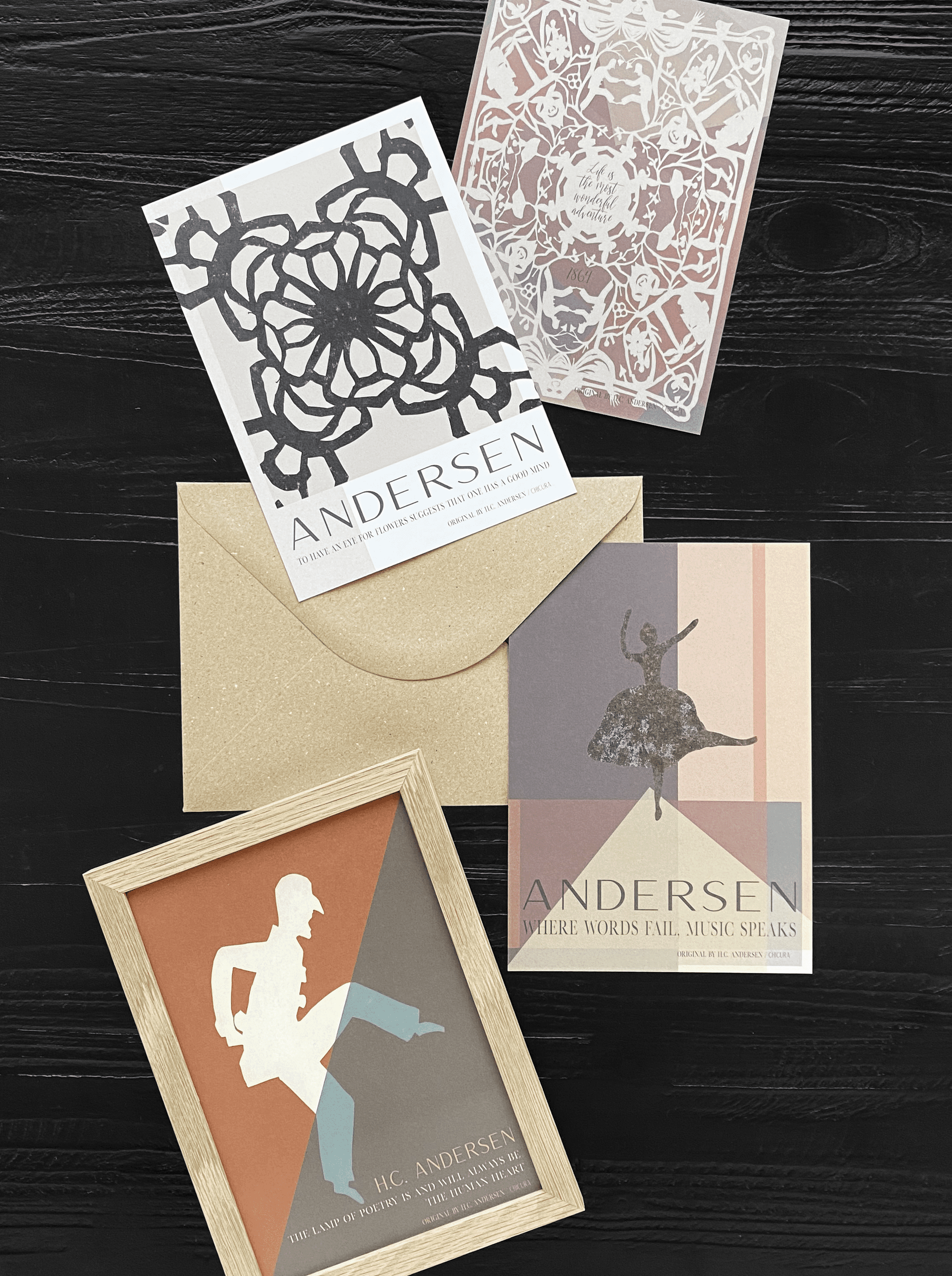 ChiCura Living, Art & Frames H.C. Andersen - No Limit - Peach Art Cards 1. English Poster Quotes