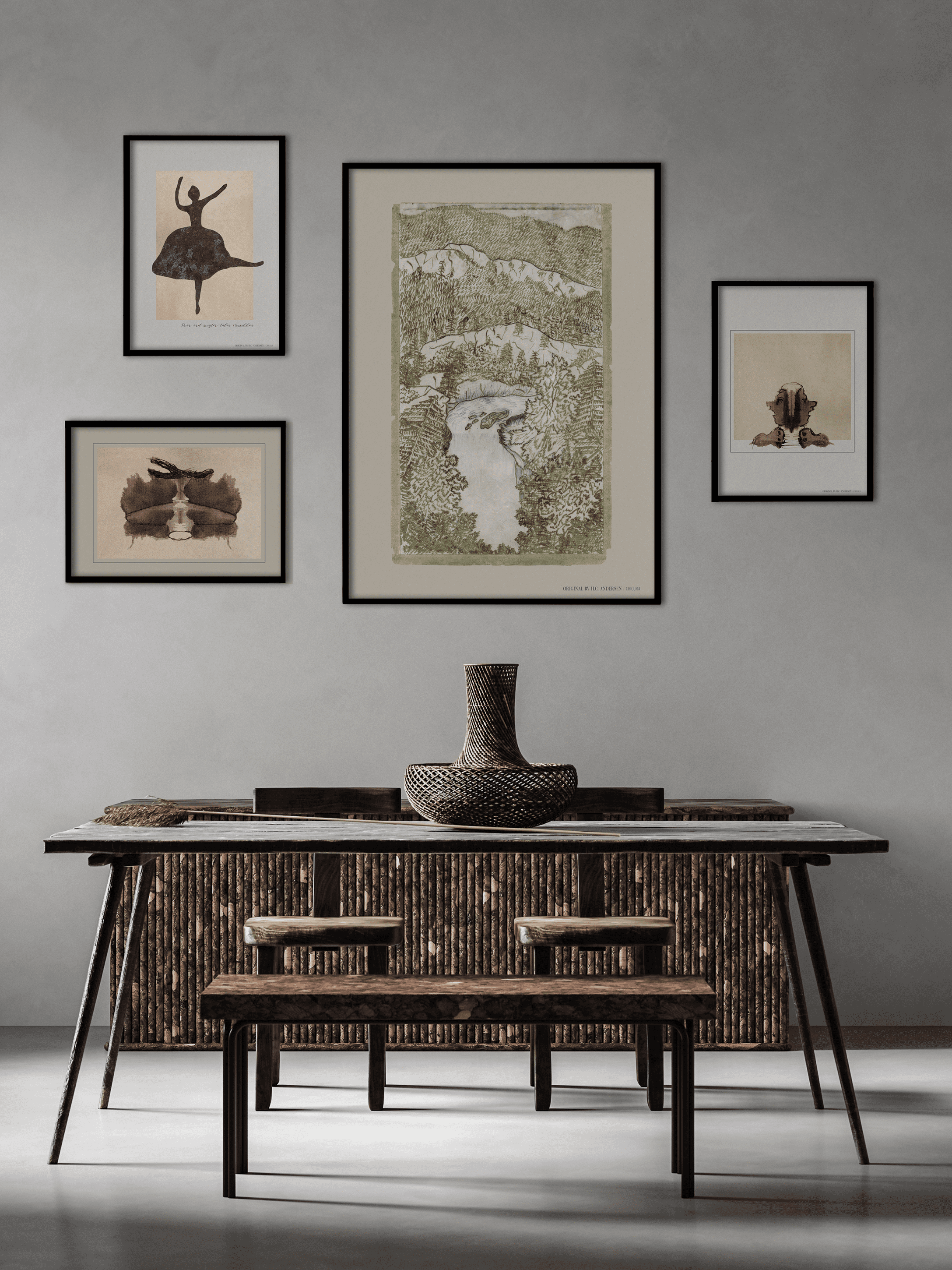 ChiCura Living, Art & Frames H.C. Andersen - Waterfall in Le Locle Art Cards Multiple Color