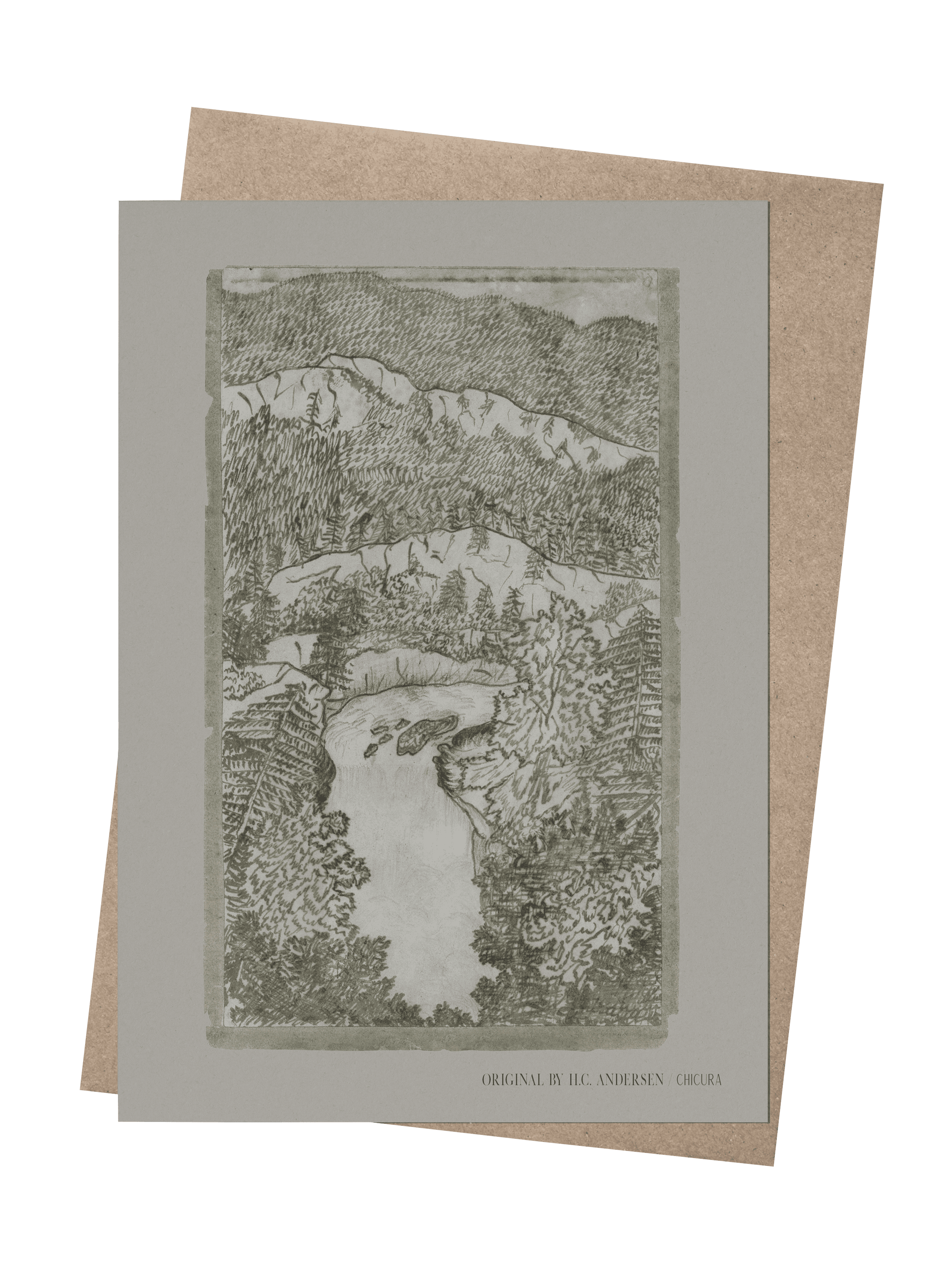 ChiCura Living, Art & Frames H.C. Andersen - Waterfall in Le Locle Art Cards Multiple Color