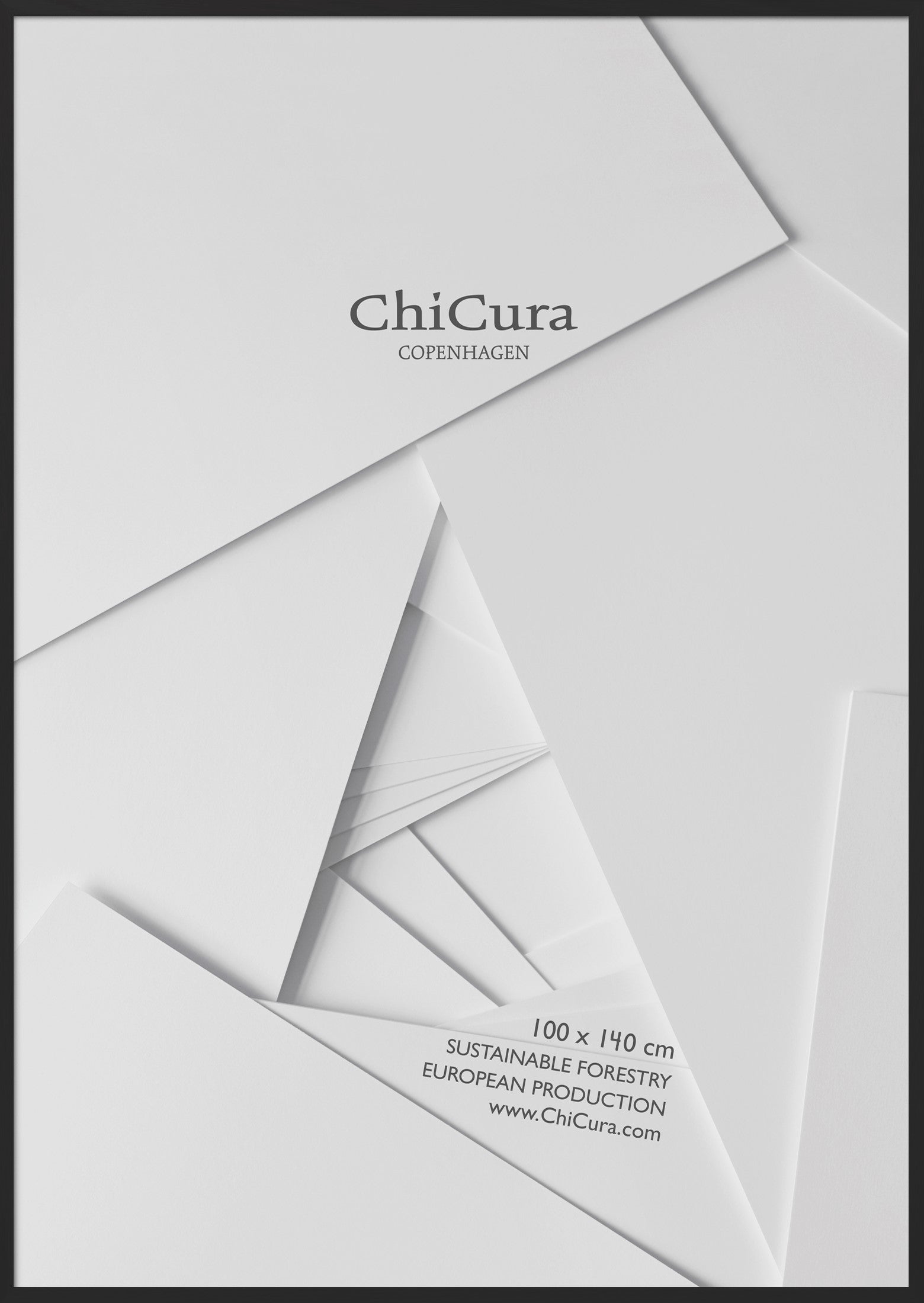 ChiCura Living, Art & Frames Træramme - 100x140cm - Sort - Anti-Reflektiv Akrylglas Frames / Wood Solid Black