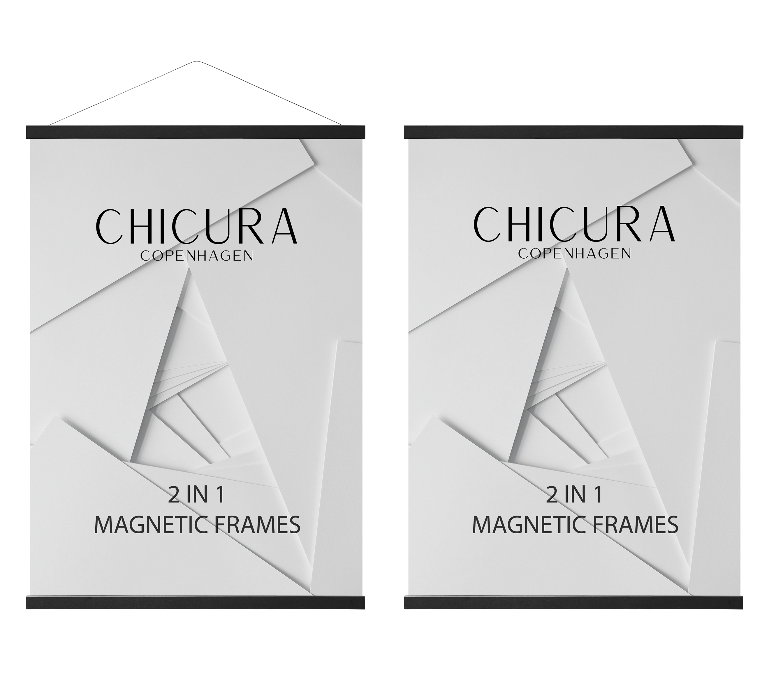 2 in 1 Magnetic Frame - 101 cm - Black - ChiCura Copenhagen DK -