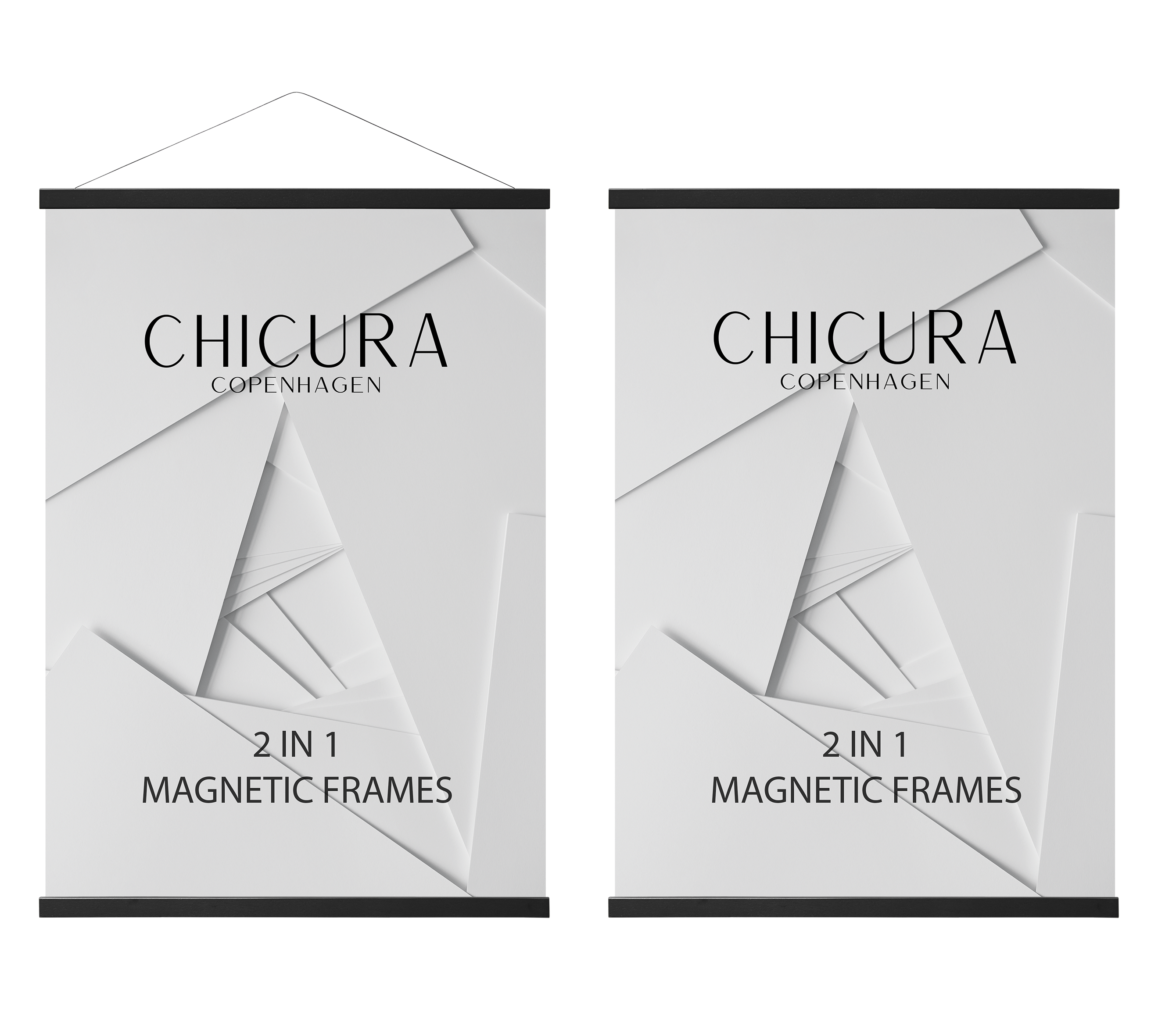 ChiCura Living, Art & Frames 2 in 1 Magnetic Frame - 101 cm - Black Frames / Magnetic Black