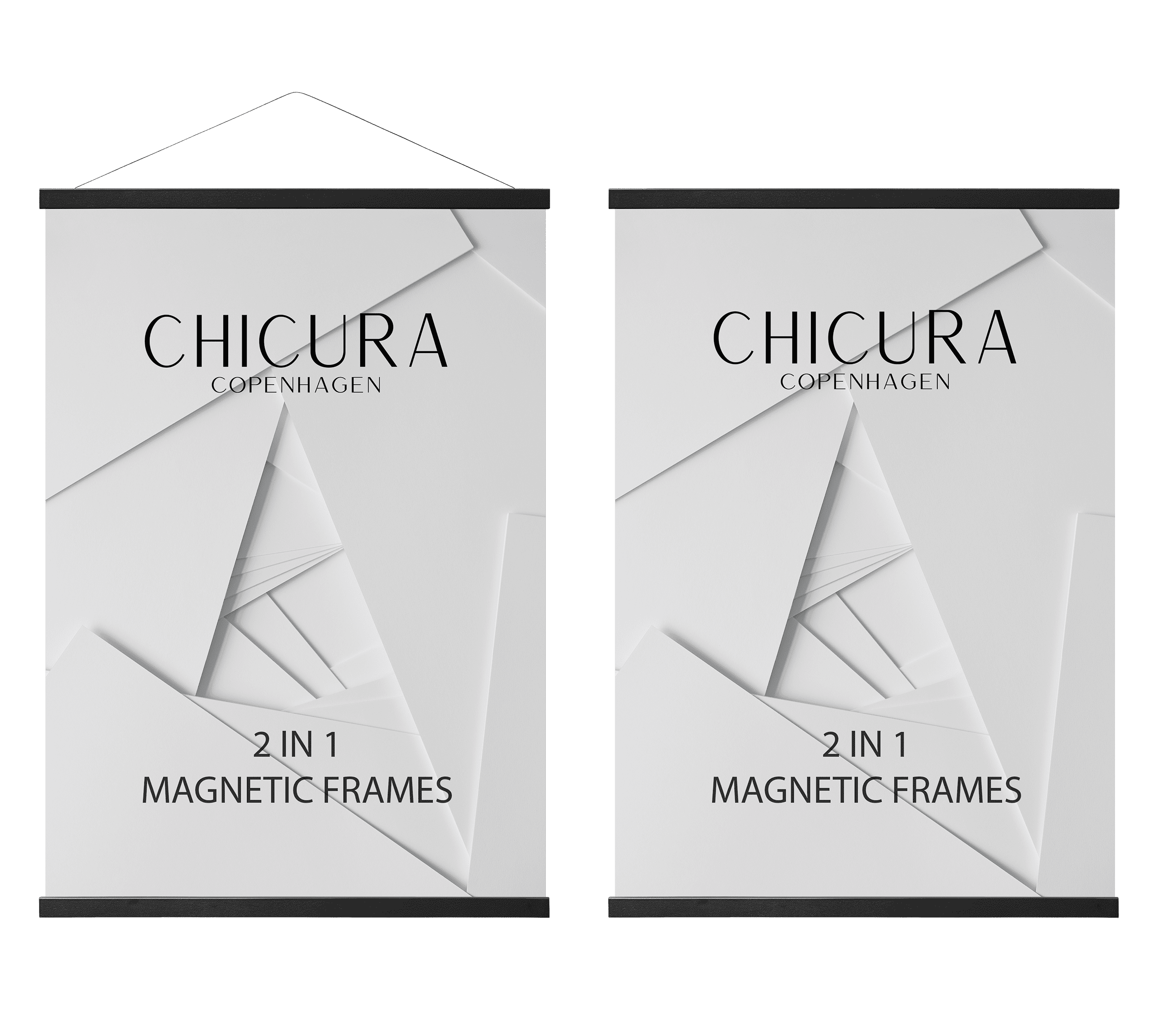 2 in 1 Magnetic Frame - 81 cm - Black - ChiCura Copenhagen DK -