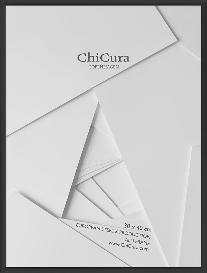 ChiCura Aps Alu Ramme 30x40cm - Sort - Anti-reflektiv Glas Frames / Alu Black