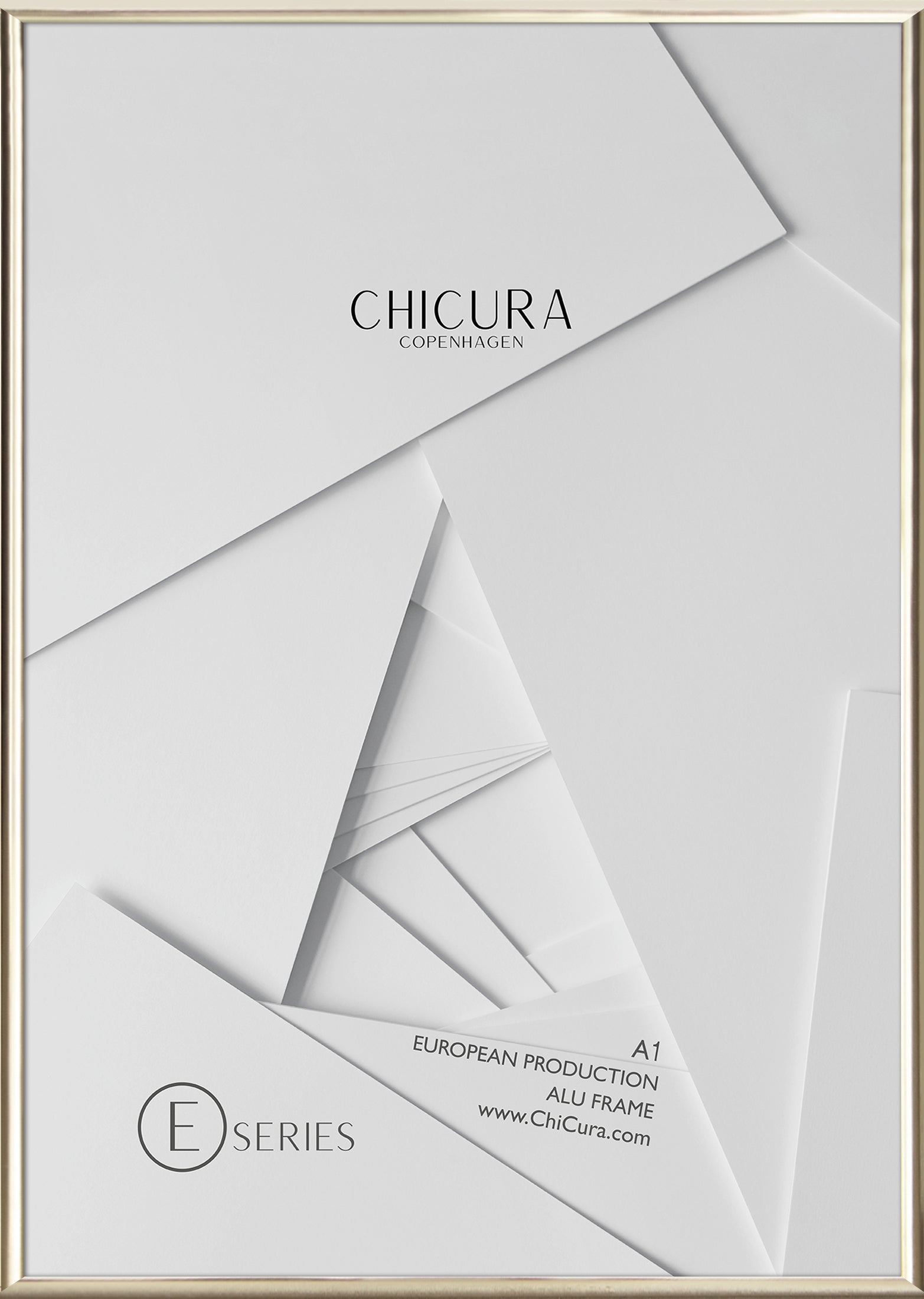 ChiCura Living, Art & Frames Alu Ramme E - A1 - Guld - Glas - KUN V. AFHENTNING Frames / Alu Golden