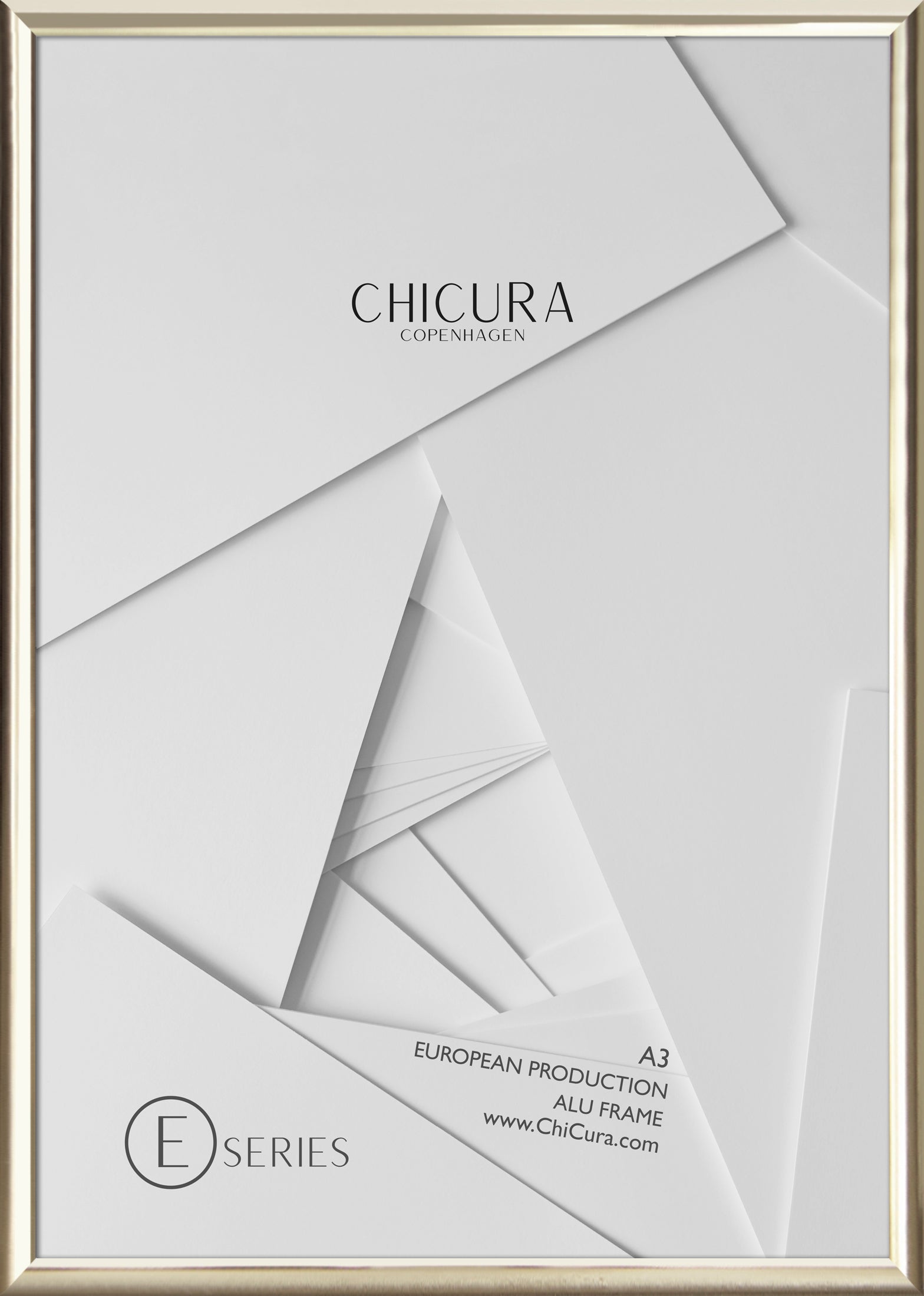 ChiCura Living, Art & Frames Alu Ramme E - A3 - Guld - Glas Frames / Alu Golden