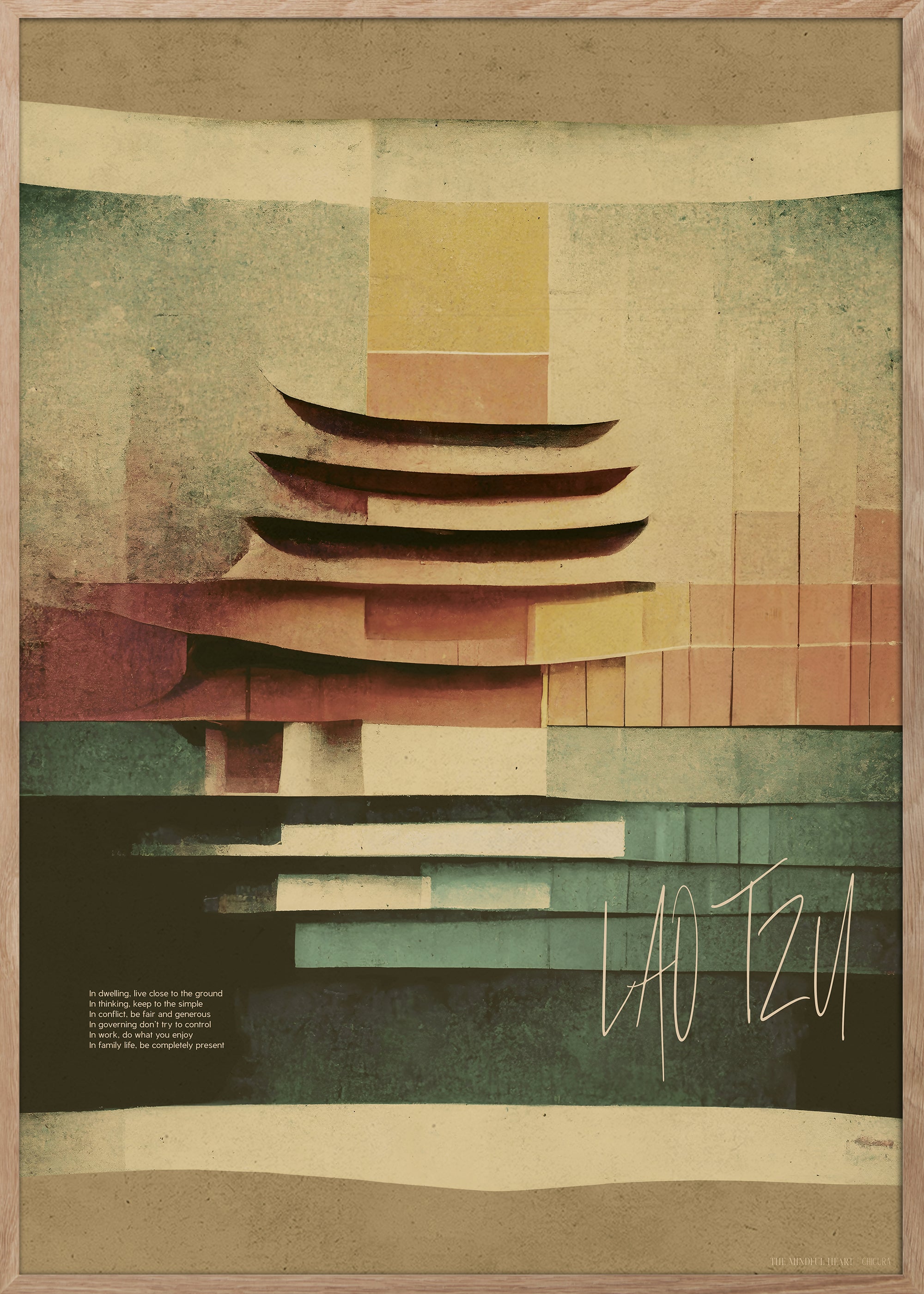 Mindful Heart - Fotowand Nr. 3 - Mit schwarzen Rahmen (Acrylglas)