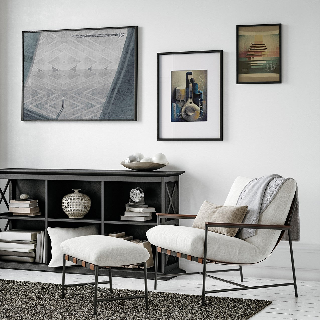 Mindful Heart - Fotowand Nr. 3 - Mit schwarzen Rahmen (Acrylglas)