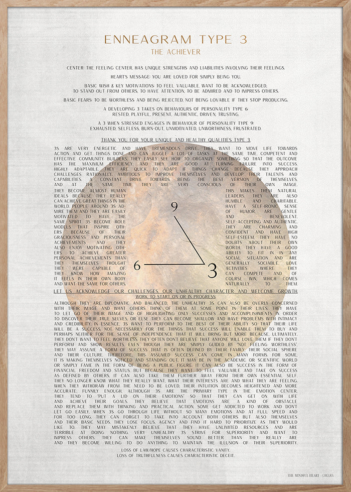 ChiCura CPH ENNEAGRAM TYPE 3 Posters / The Mindful Heart 1. English Poster Quotes