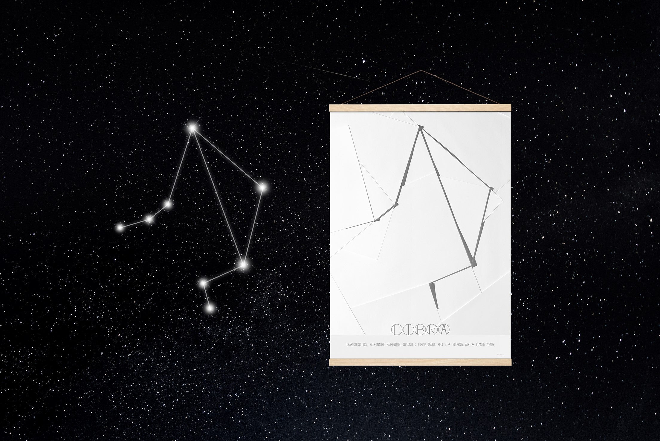ChiCura Posters Gemini - The Twins - 50x70cm Posters / Zodiac Signs Black / White