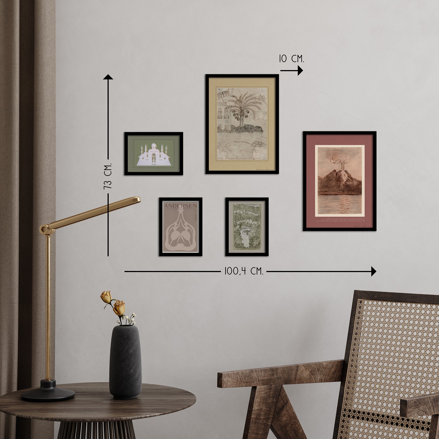 ChiCura Posters H.C. Andersen - Billedvæg nr. 4 - Med Sorte Rammer Posters / H.C. Andersen