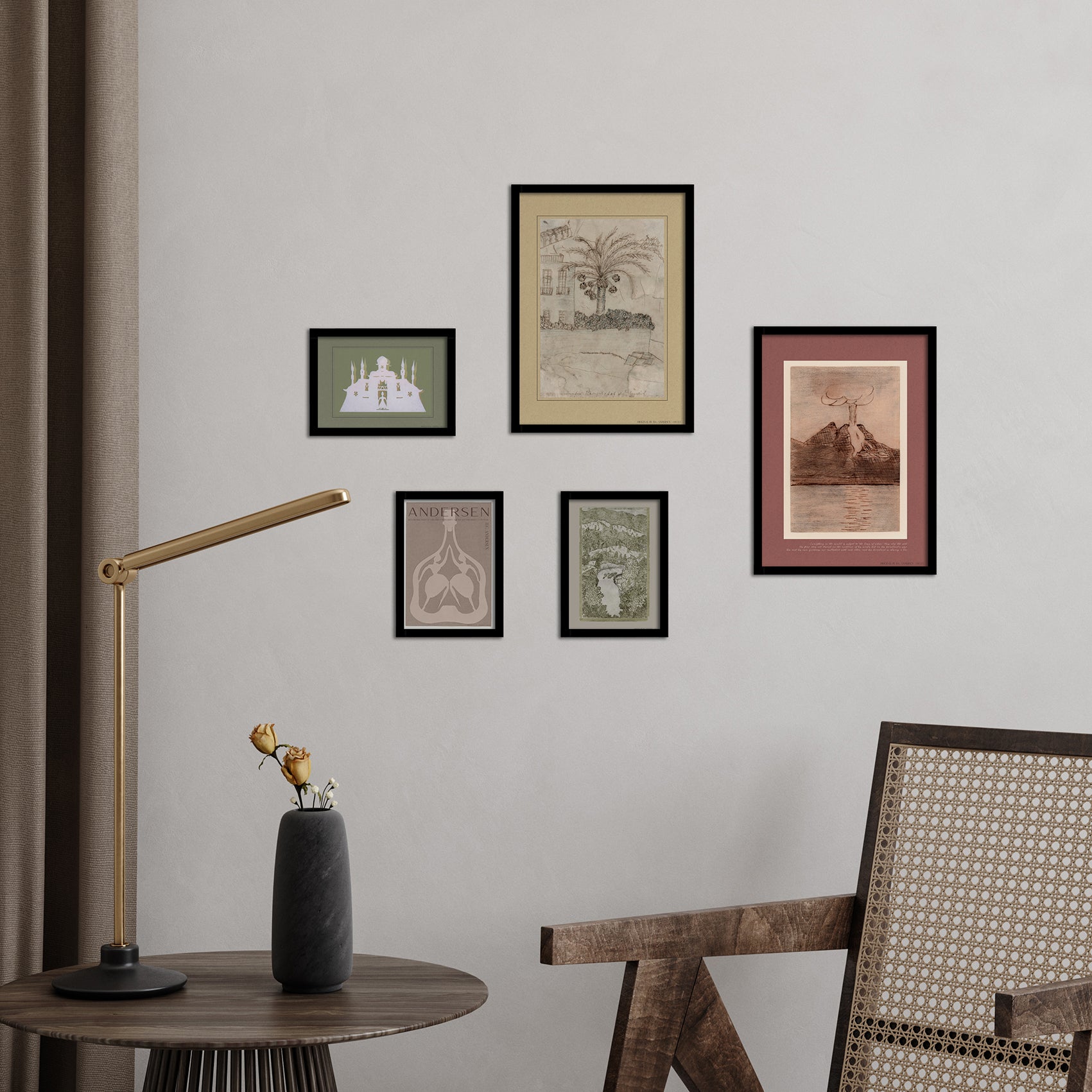 ChiCura Posters H.C. Andersen - Billedvæg nr. 4 - Med Sorte Rammer Posters / H.C. Andersen