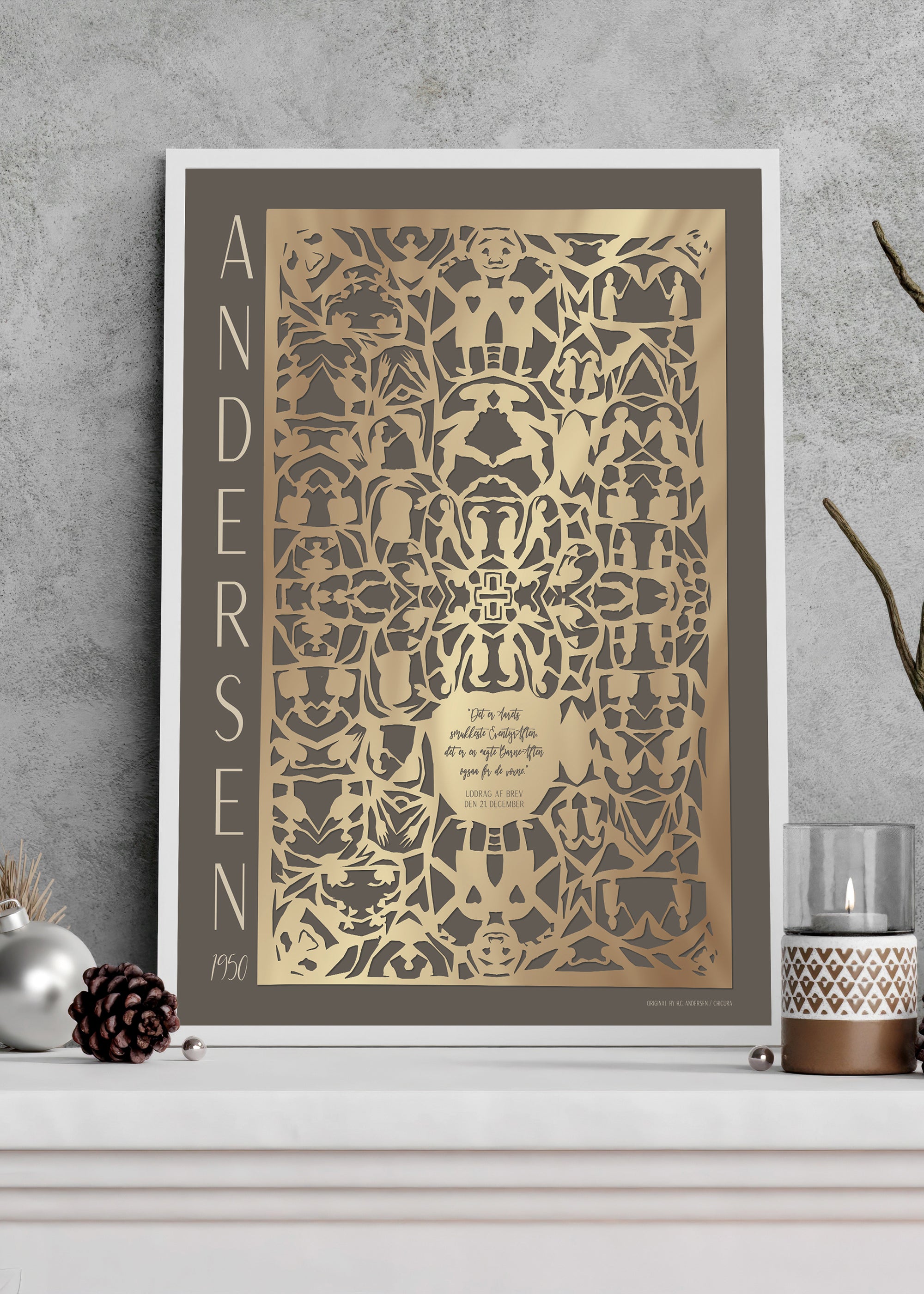 ChiCura Posters H.C. Andersen - Eventyr Aften Posters / H.C. Andersen Christmas 2. Dansk Plakat Citater